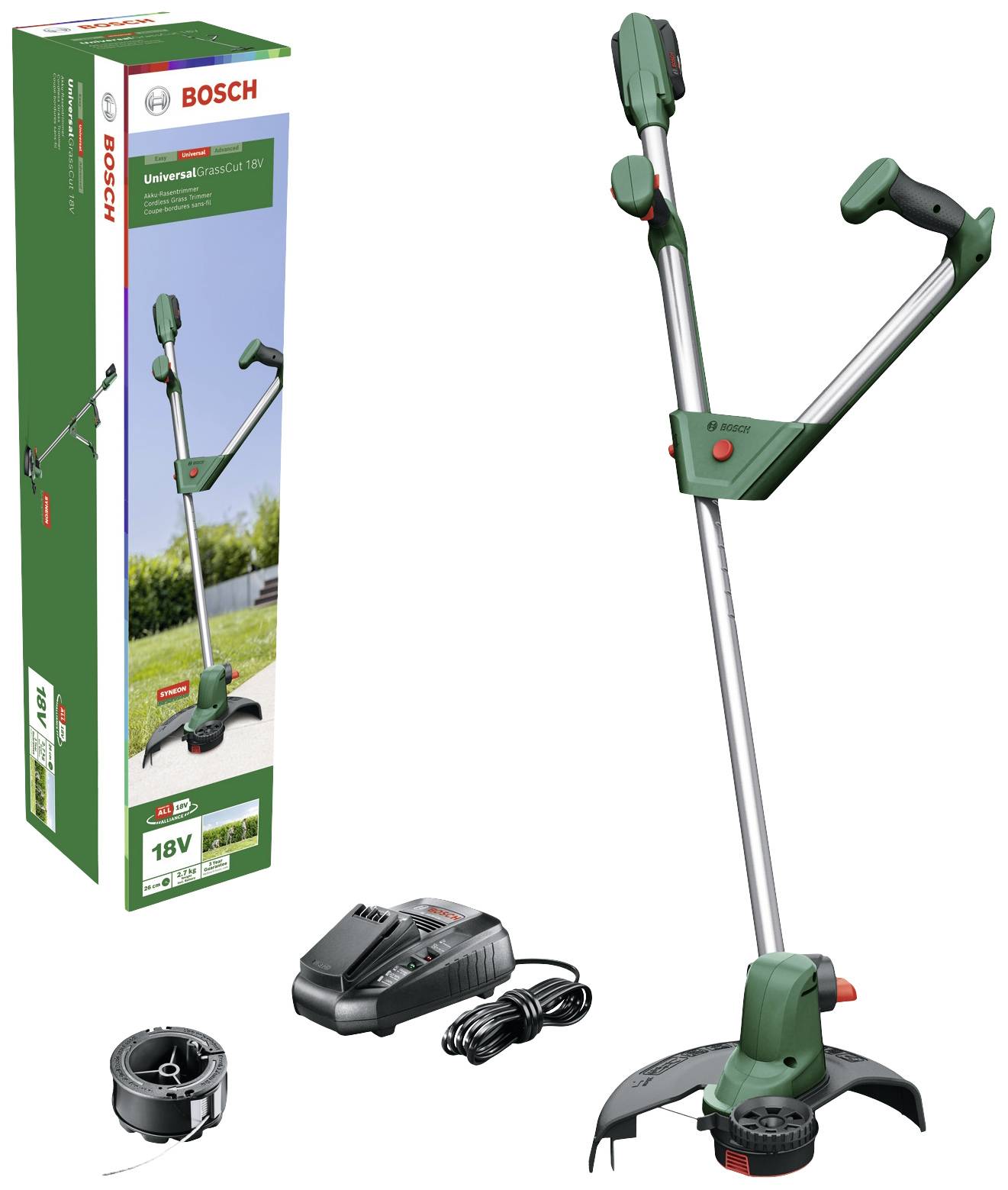 Bosch Home and Garden UniversalGrassCut 18V-26 Akku Rasentrimmer inkl. Akku 18V 2.5Ah Schnittbreite (max.): 26mm