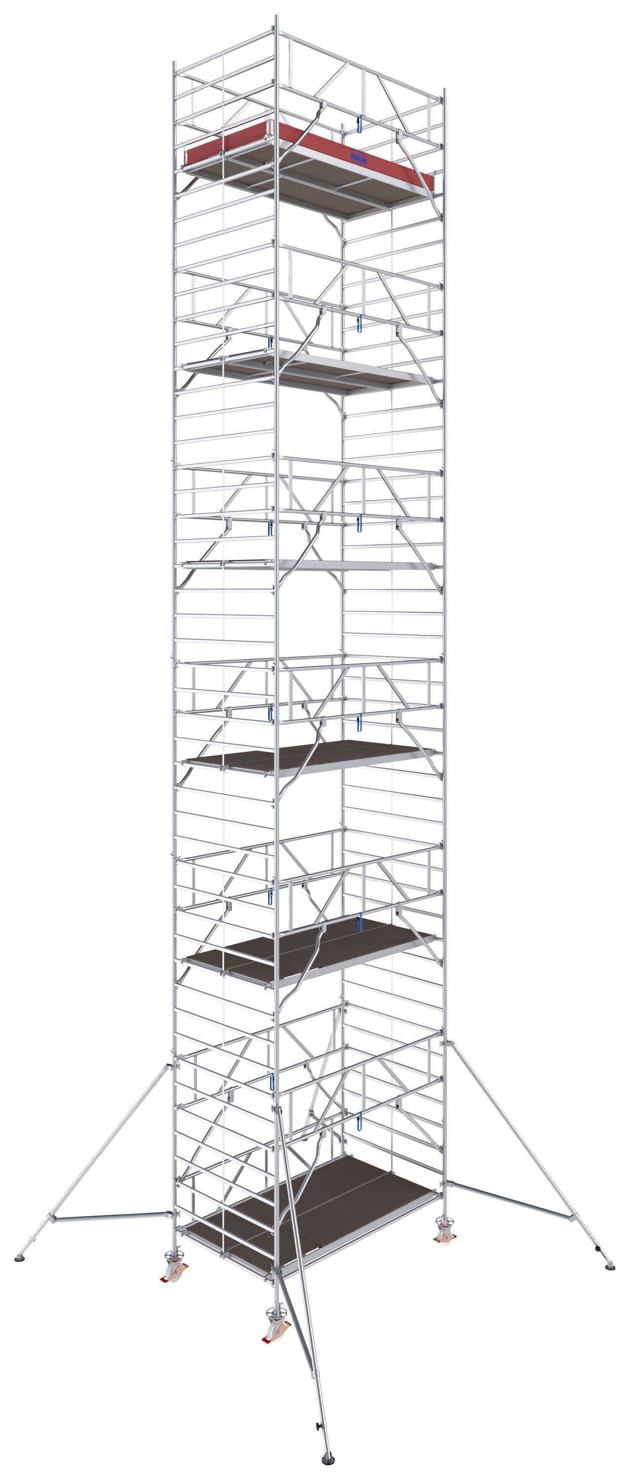 Krause 787101 FahrGerüst Aluminium Rollgerüst fahrbar Arbeitshöhe (max.): 13.30m Silber 512kg