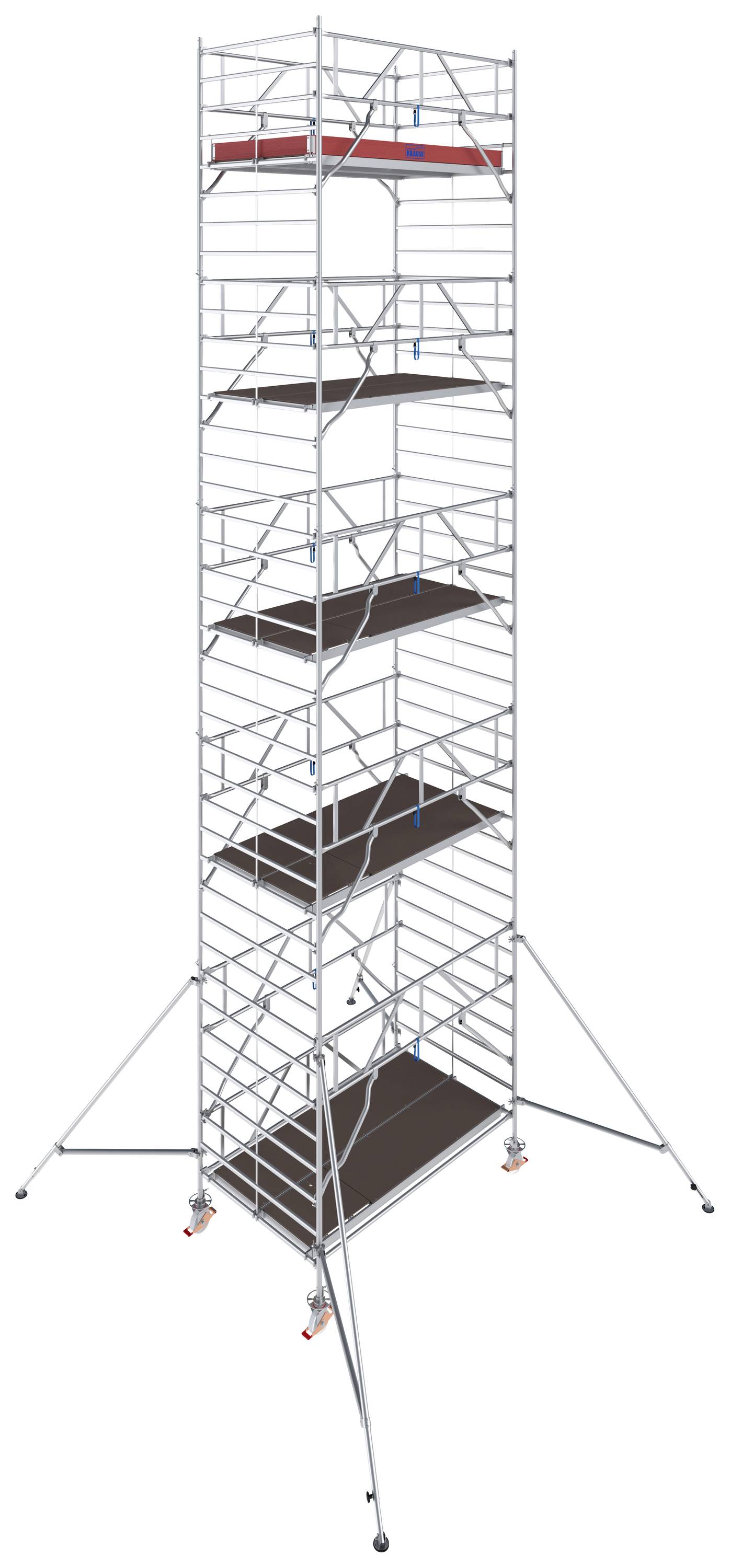 Krause 787088 FahrGerüst Aluminium Rollgerüst fahrbar Arbeitshöhe (max.): 11.30m Silber 436kg
