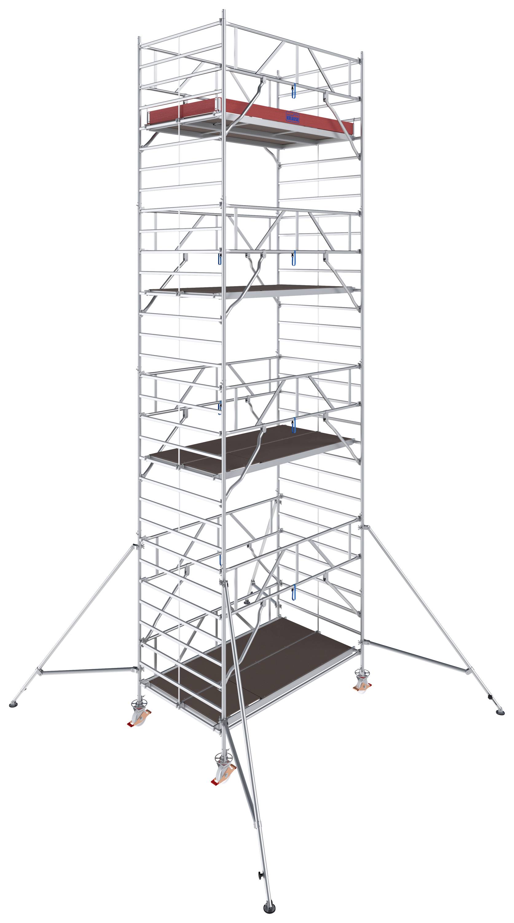 Krause 787071 FahrGerüst Aluminium Rollgerüst fahrbar Arbeitshöhe (max.): 10.30m Silber 381kg