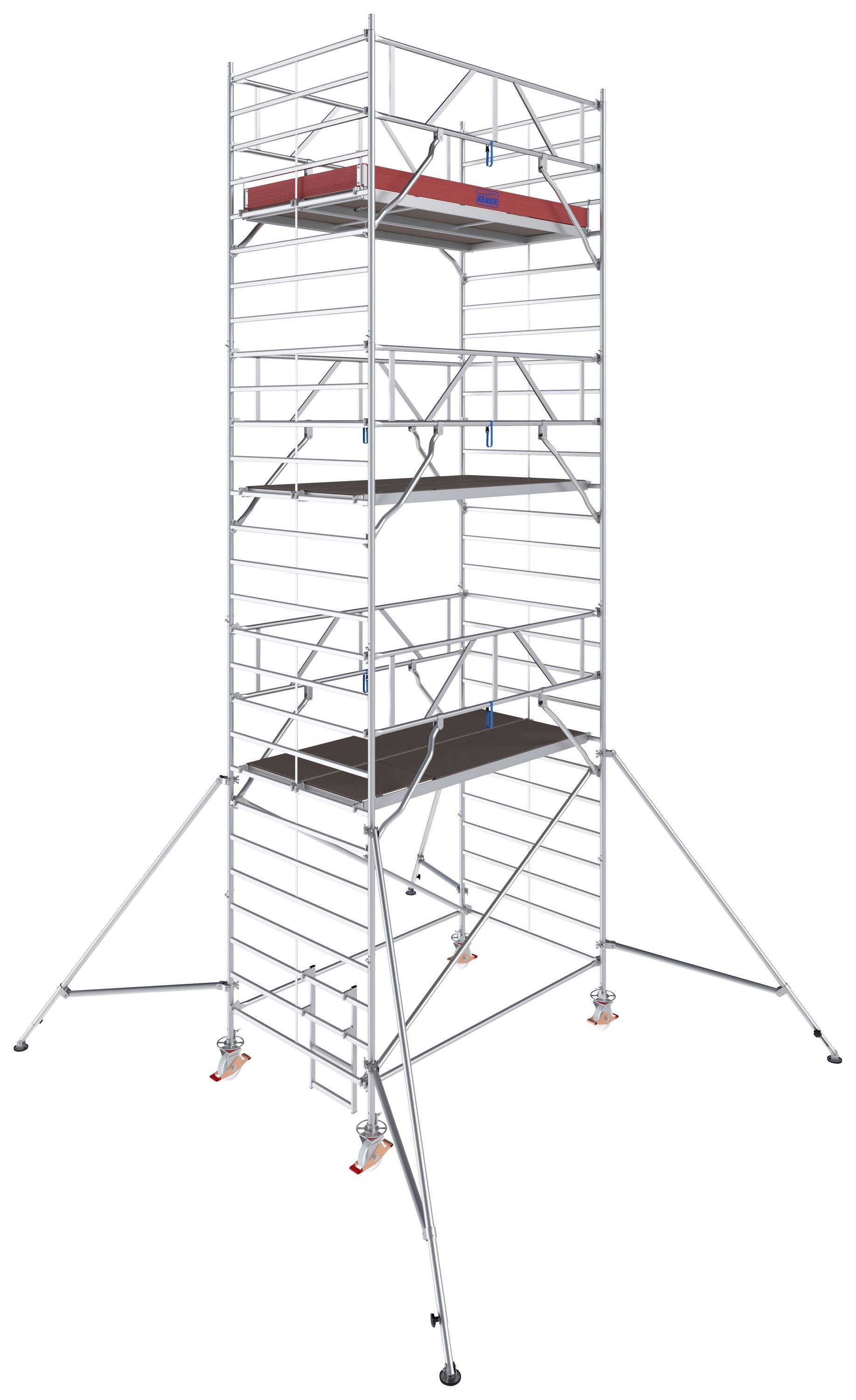 Krause 787064 FahrGerüst Aluminium Rollgerüst fahrbar Arbeitshöhe (max.): 9.30m Silber 364kg