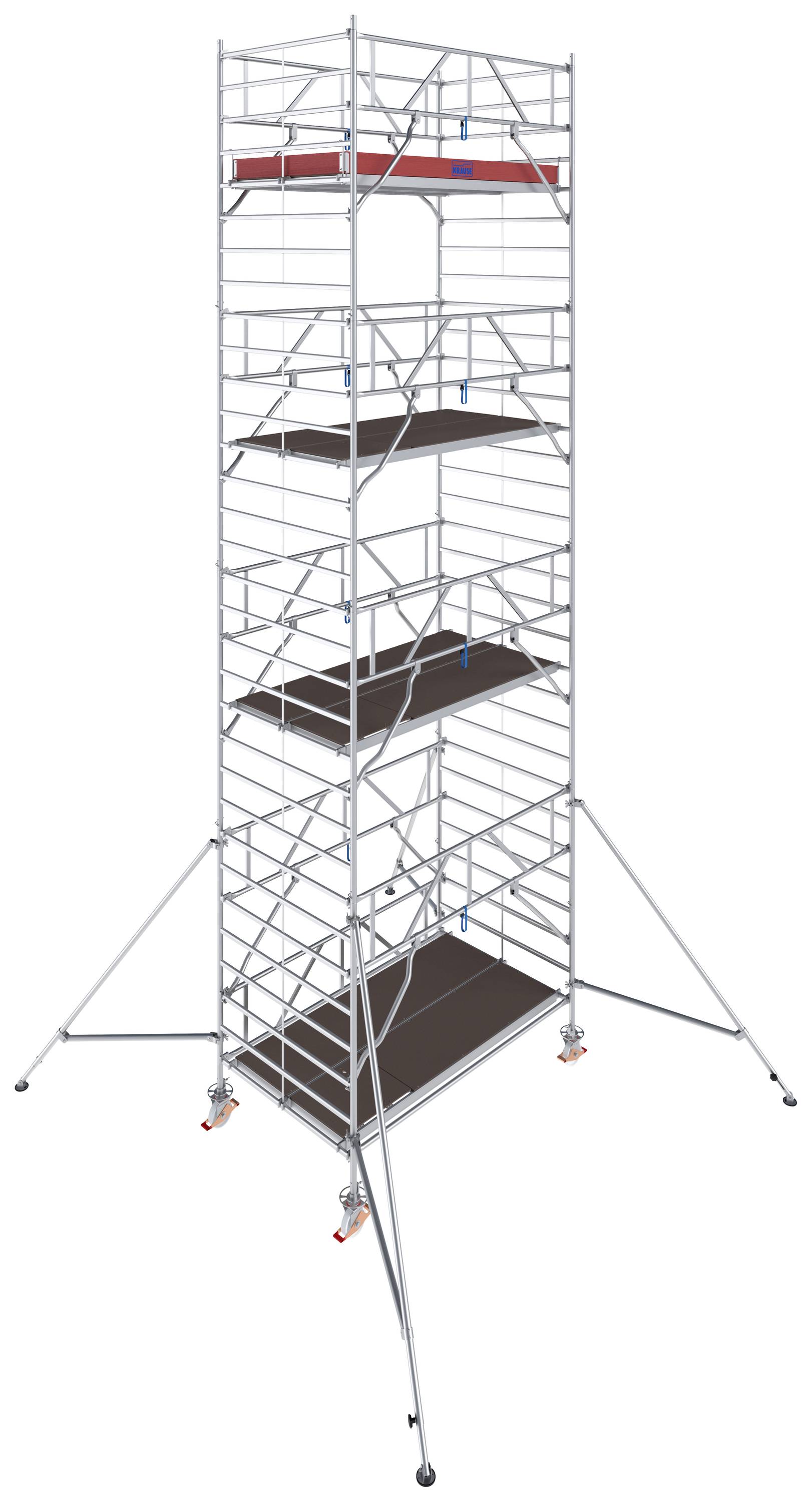 Krause 787057 FahrGerüst Aluminium Rollgerüst fahrbar Arbeitshöhe (max.): 8.30m Silber 308.5kg