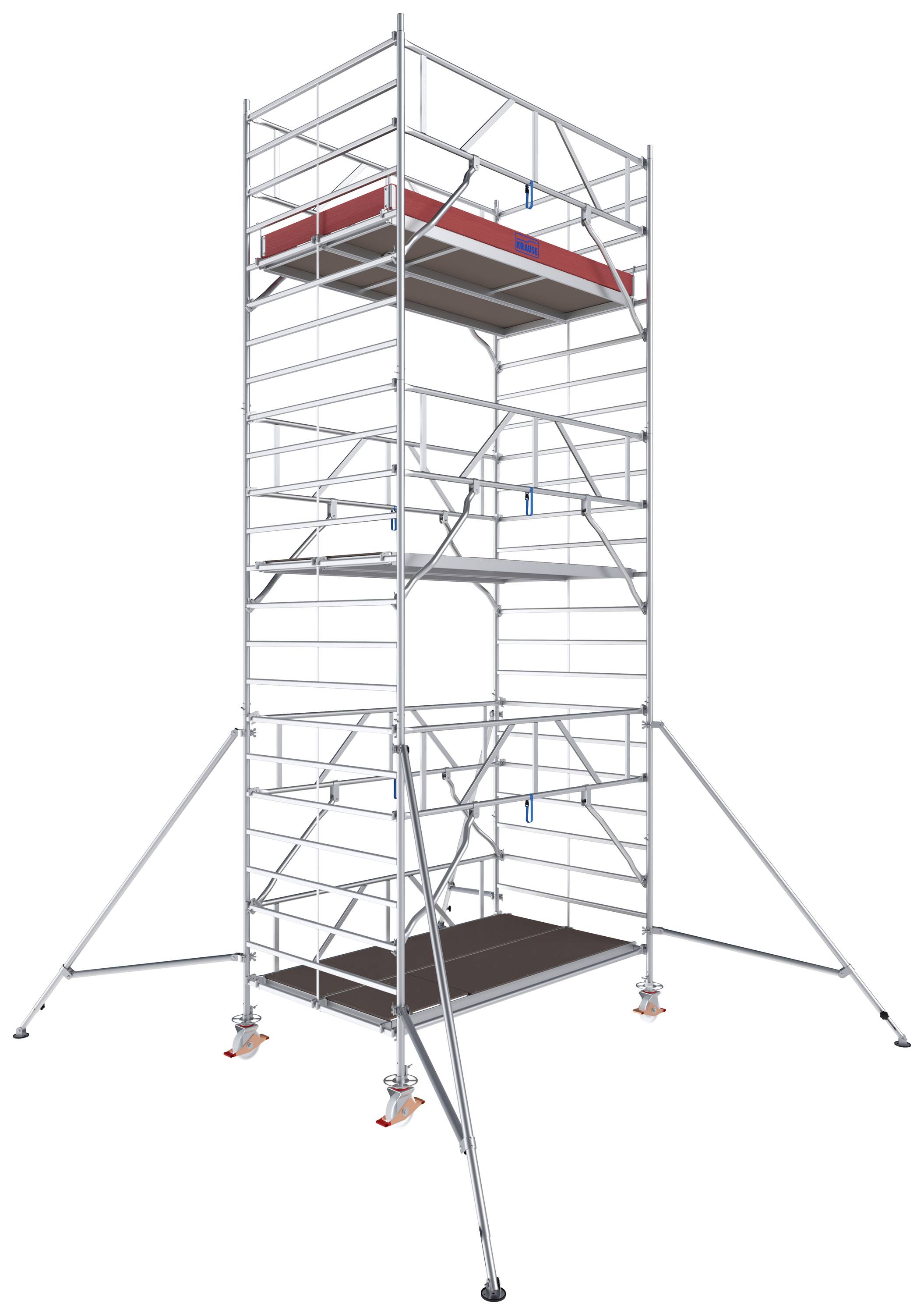 Krause 787057 FahrGerüst Aluminium Rollgerüst fahrbar Arbeitshöhe (max.): 8.30m Silber 308.5kg