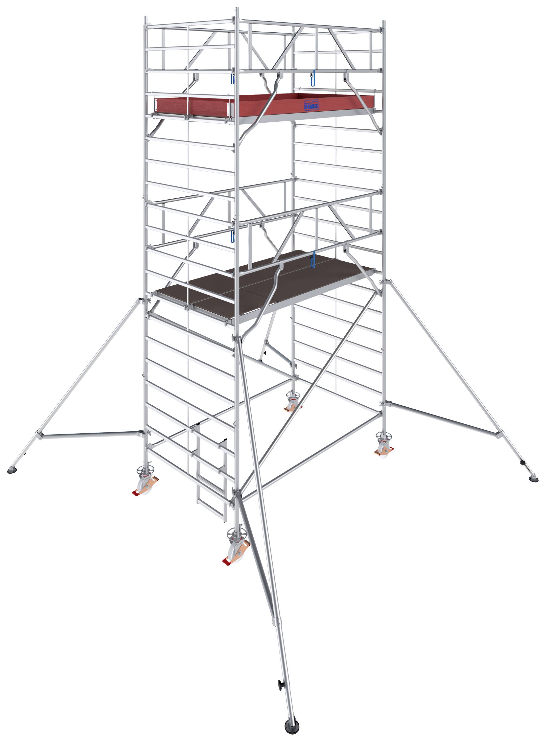 Krause 787040 FahrGerüst Aluminium Rollgerüst fahrbar Arbeitshöhe (max.): 7.30m Silber 291.5kg
