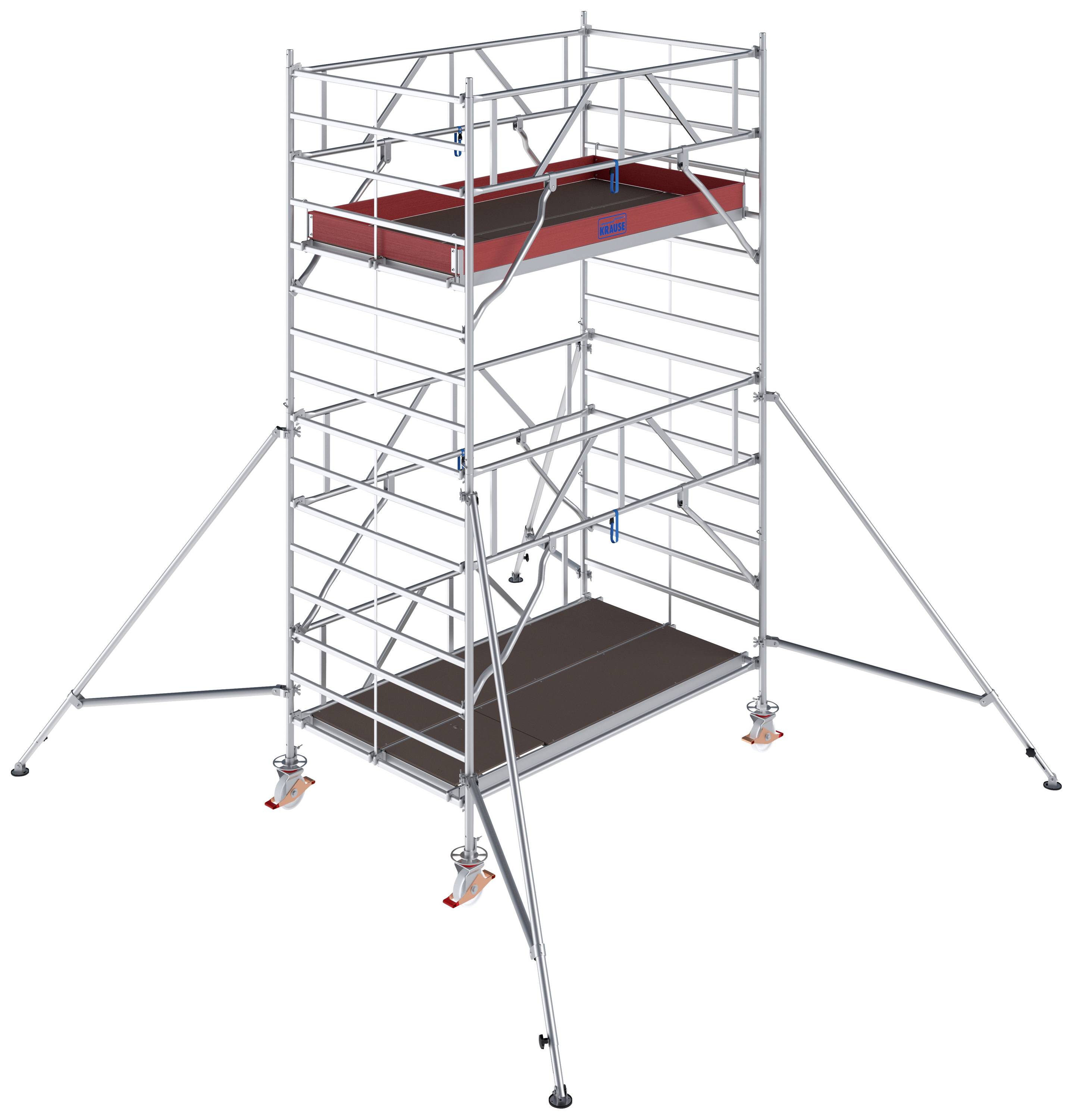 Krause 787026 FahrGerüst Aluminium Rollgerüst fahrbar Arbeitshöhe (max.): 5.30m Silber 219.5kg