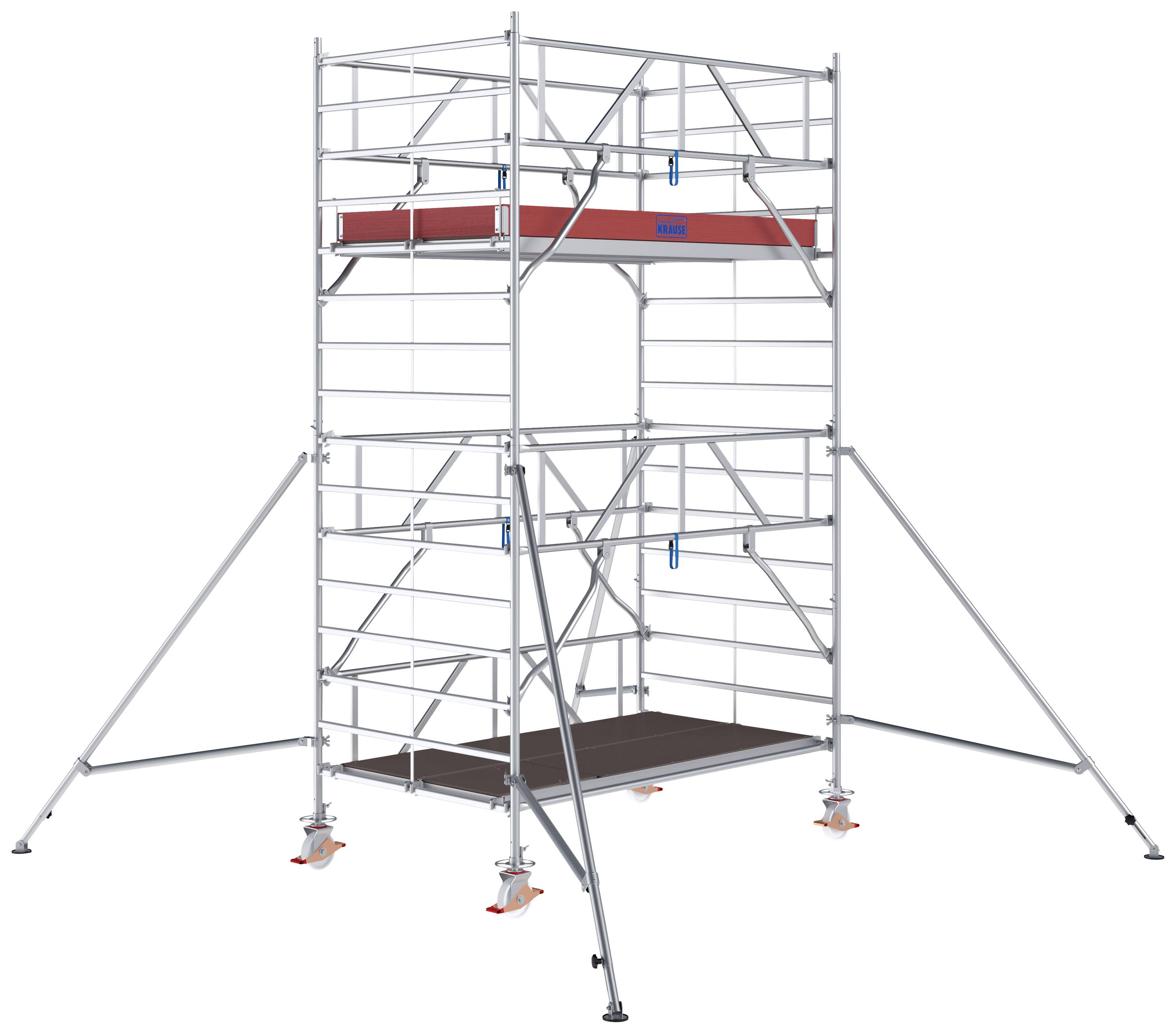 Krause 787026 FahrGerüst Aluminium Rollgerüst fahrbar Arbeitshöhe (max.): 5.30m Silber 219.5kg