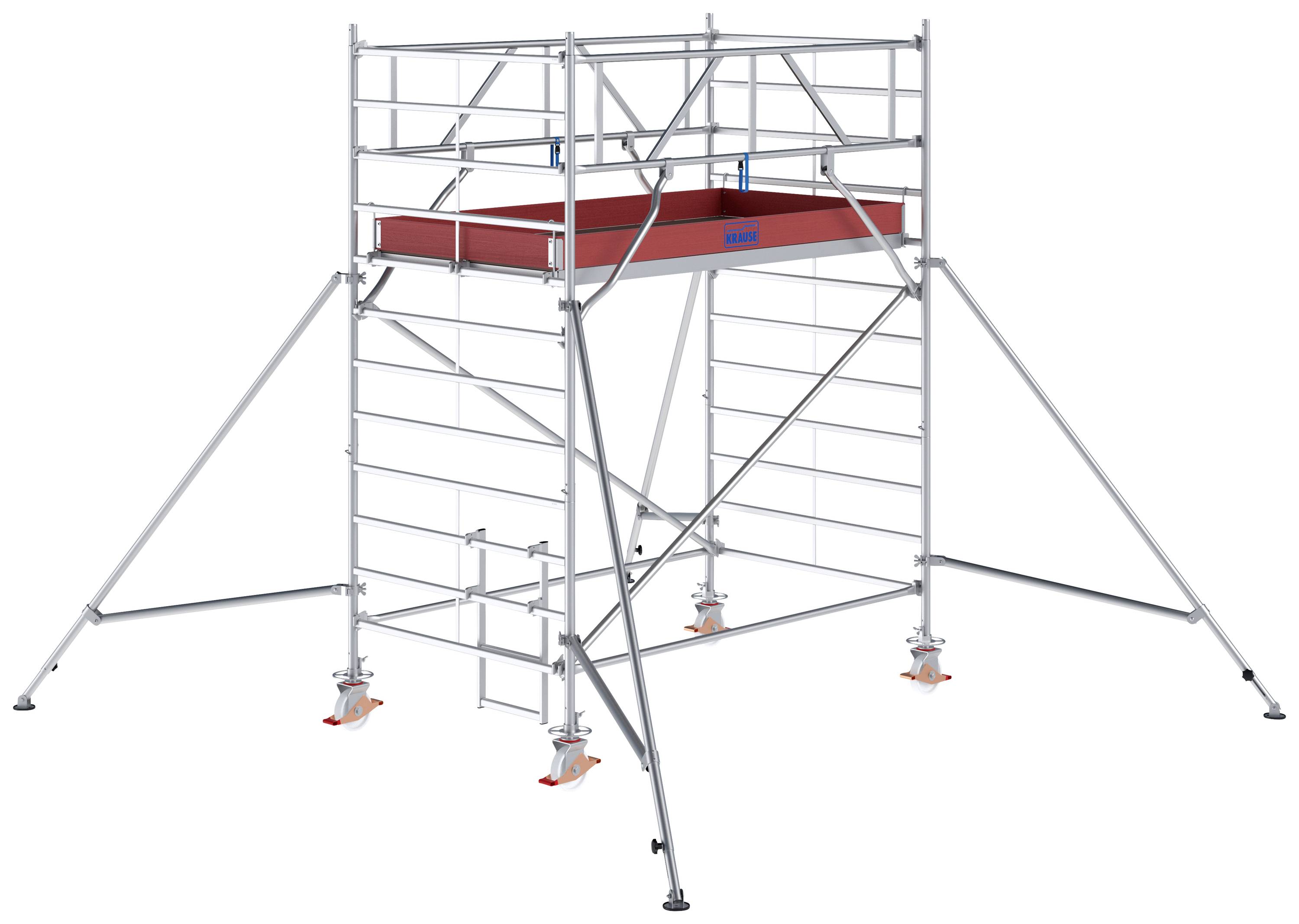 Krause 787019 FahrGerüst Aluminium Rollgerüst fahrbar Arbeitshöhe (max.): 4.30m Silber 164.5kg