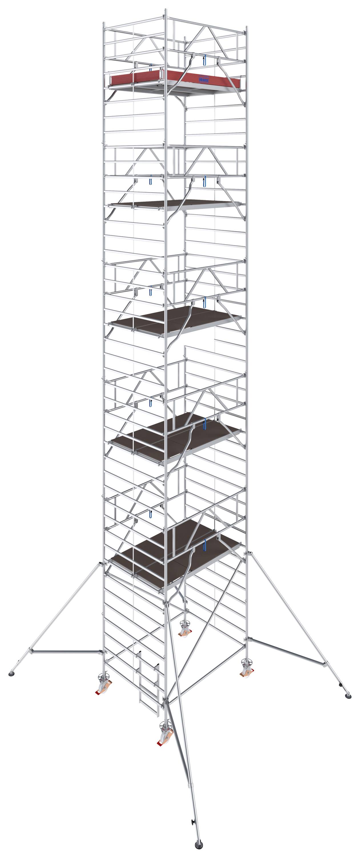 Krause 786098 FahrGerüst Aluminium Rollgerüst fahrbar Arbeitshöhe (max.): 12.30m Silber 411.5kg