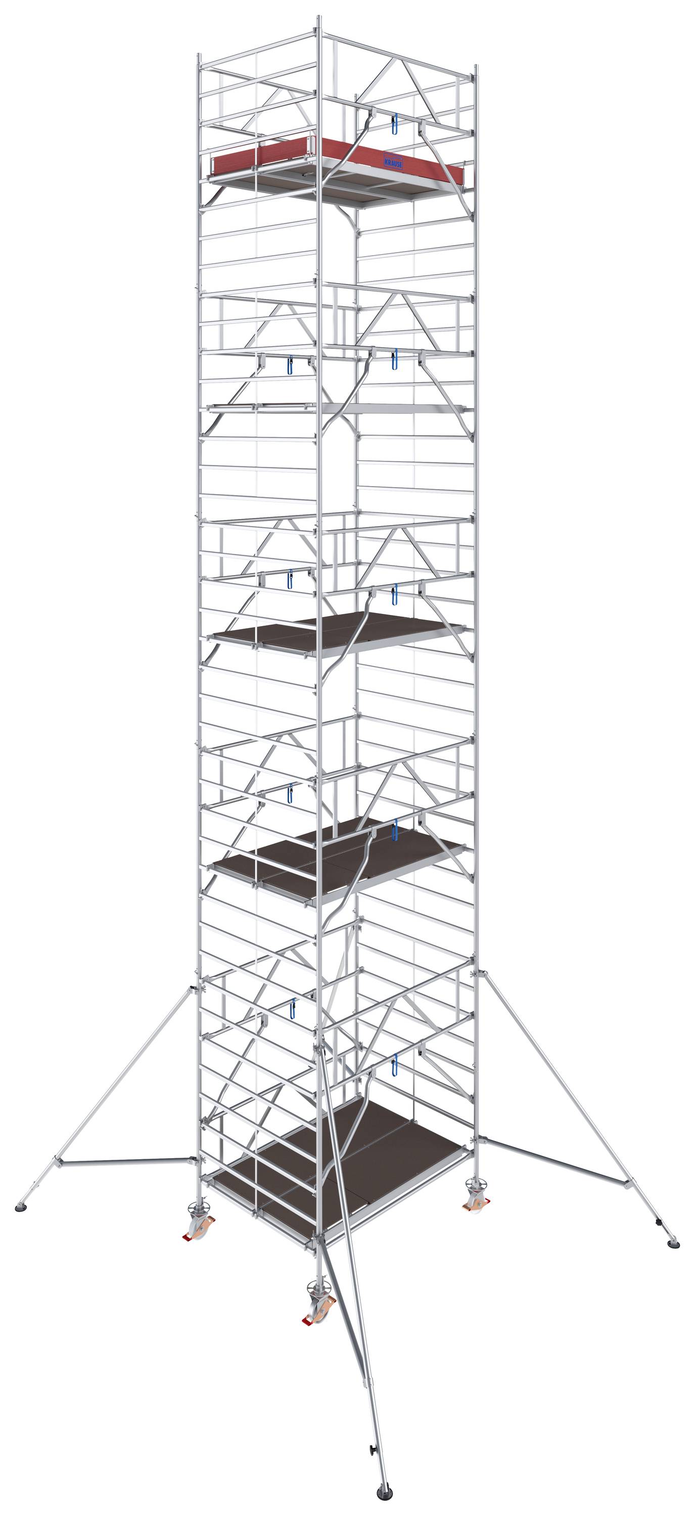 Krause 786081 FahrGerüst Aluminium Rollgerüst fahrbar Arbeitshöhe (max.): 11.30m Silber 396.5kg