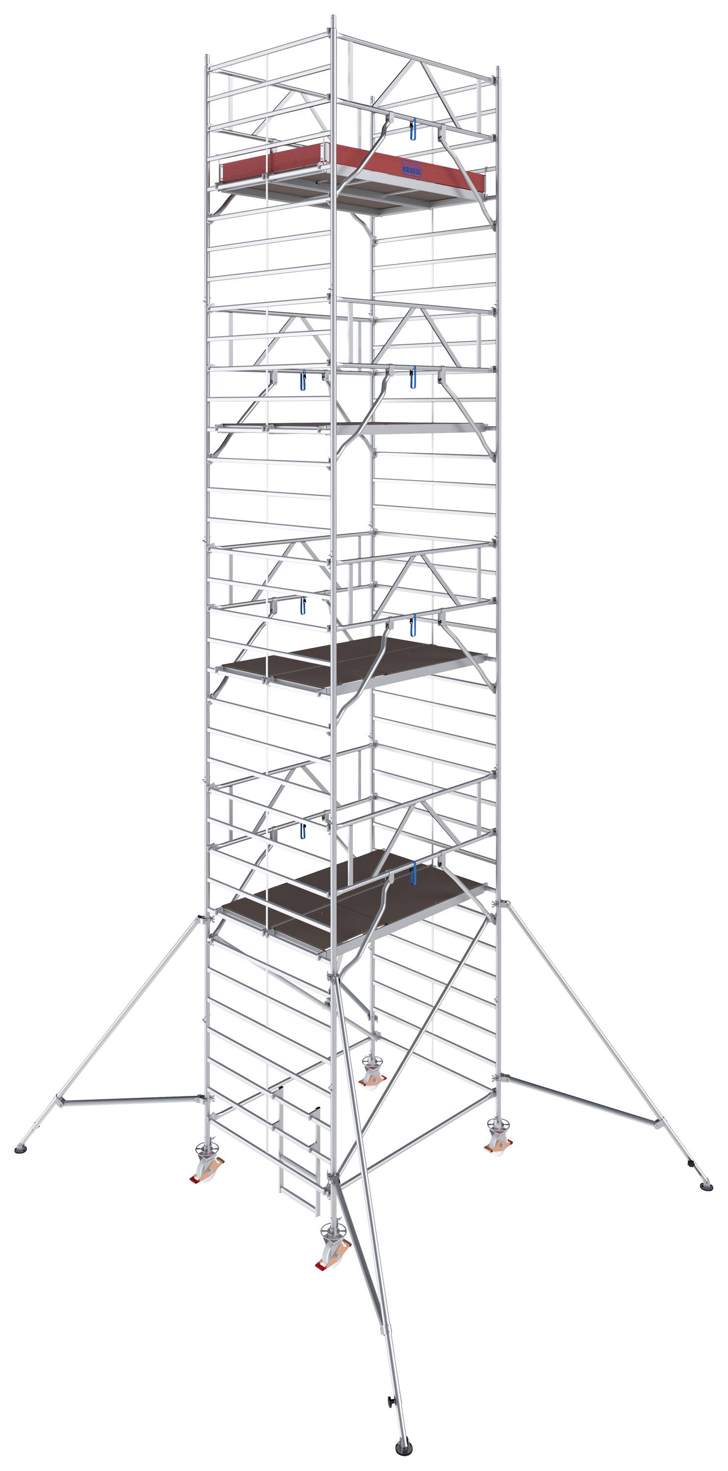 Krause 786074 FahrGerüst Aluminium Rollgerüst fahrbar Arbeitshöhe (max.): 10.30m Silber 347.5kg