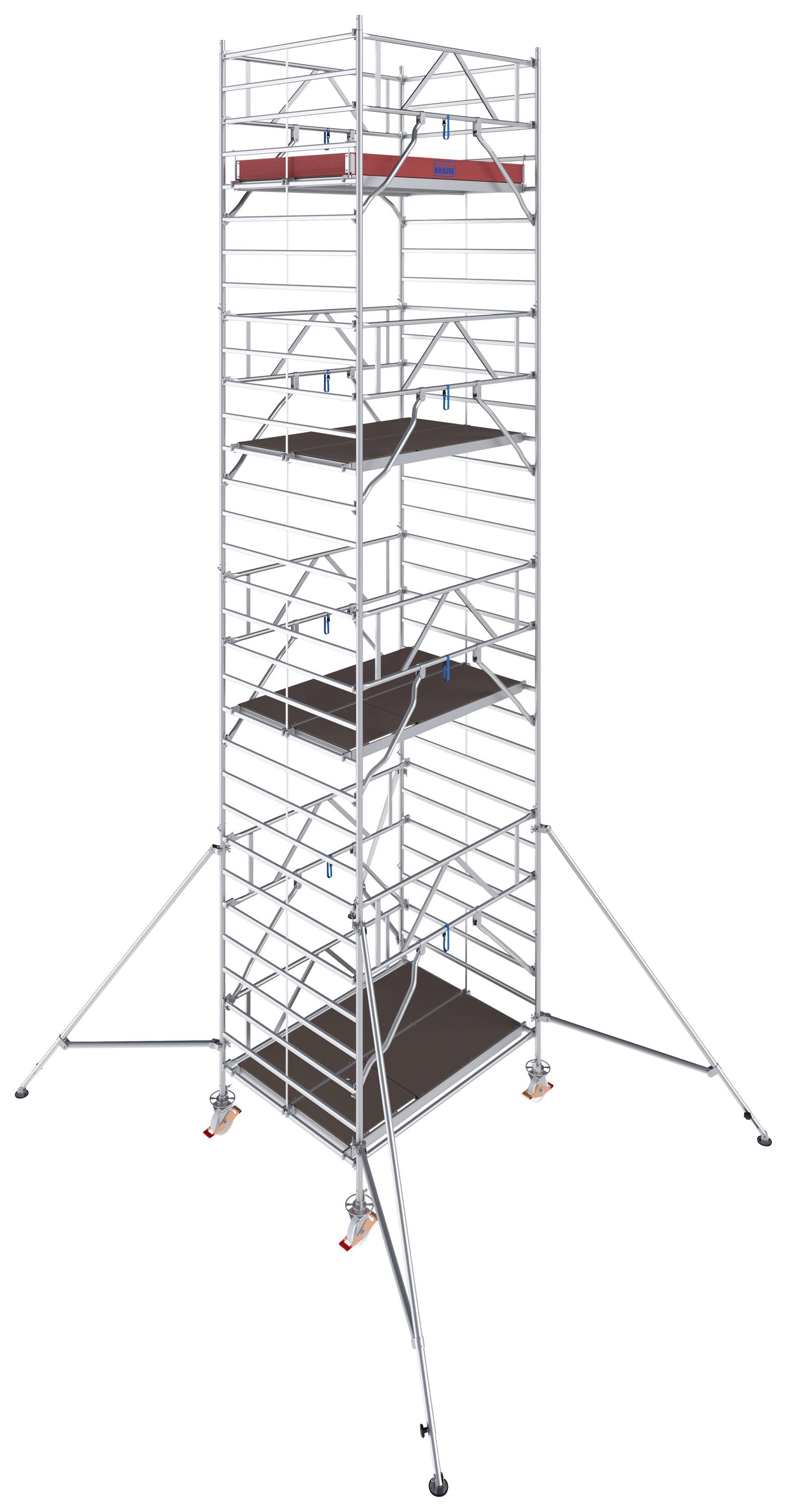 Krause 786067 FahrGerüst Aluminium Rollgerüst fahrbar Arbeitshöhe (max.): 9.30m Silber 332.5kg