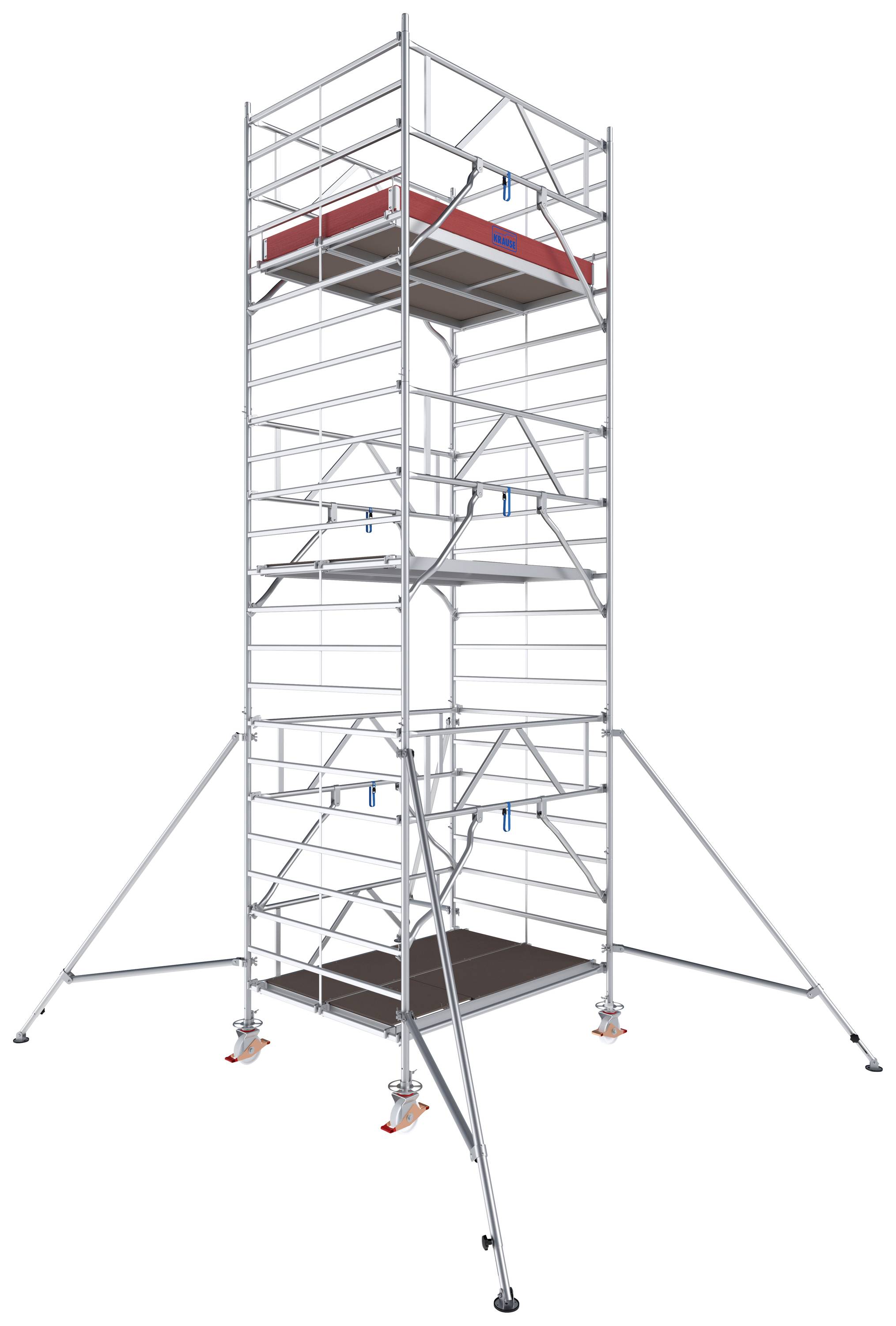 Krause 786043 FahrGerüst Aluminium Rollgerüst fahrbar Arbeitshöhe (max.): 7.30m Silber 264kg