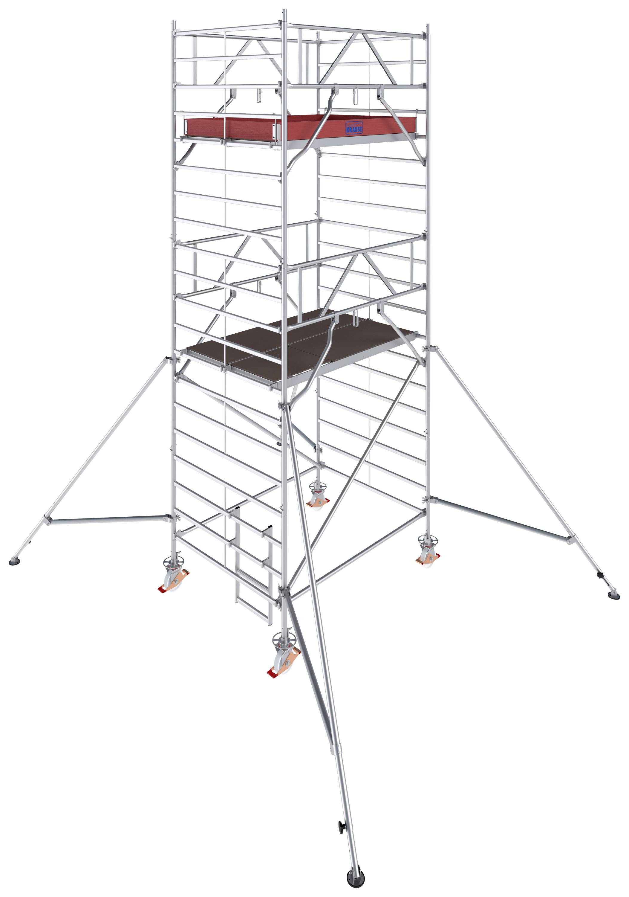 Krause 786036 FahrGerüst Aluminium Rollgerüst fahrbar Arbeitshöhe (max.): 6.30m Silber 215kg