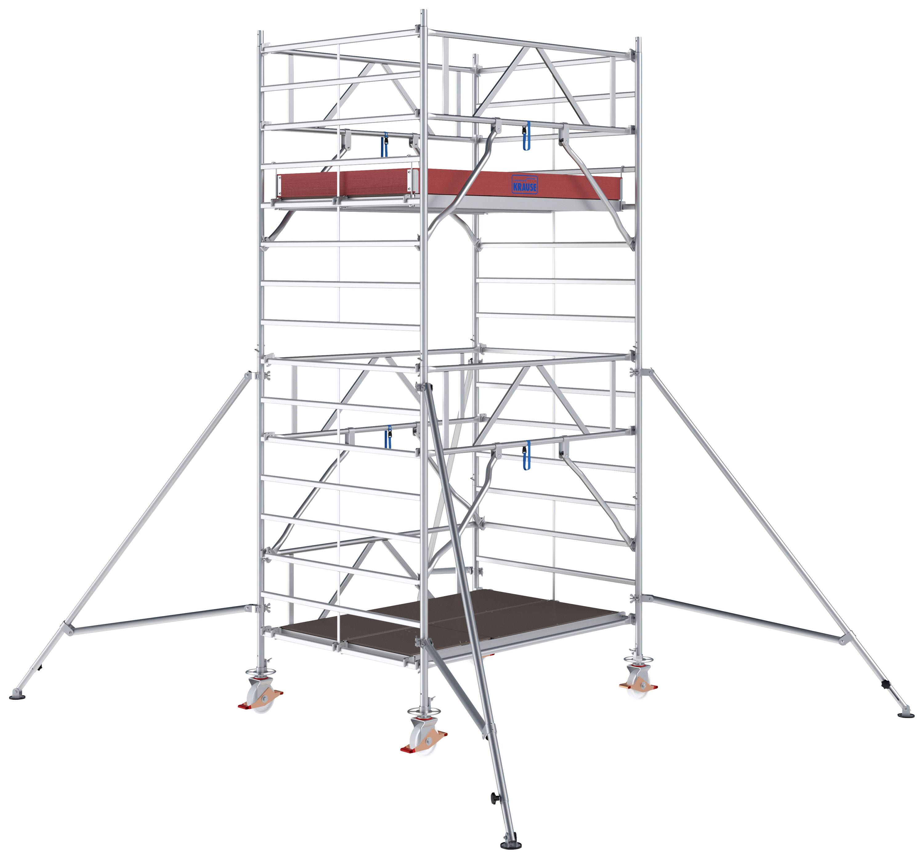 Krause 786029 FahrGerüst Aluminium Rollgerüst fahrbar Arbeitshöhe (max.): 5.30m Silber 200kg