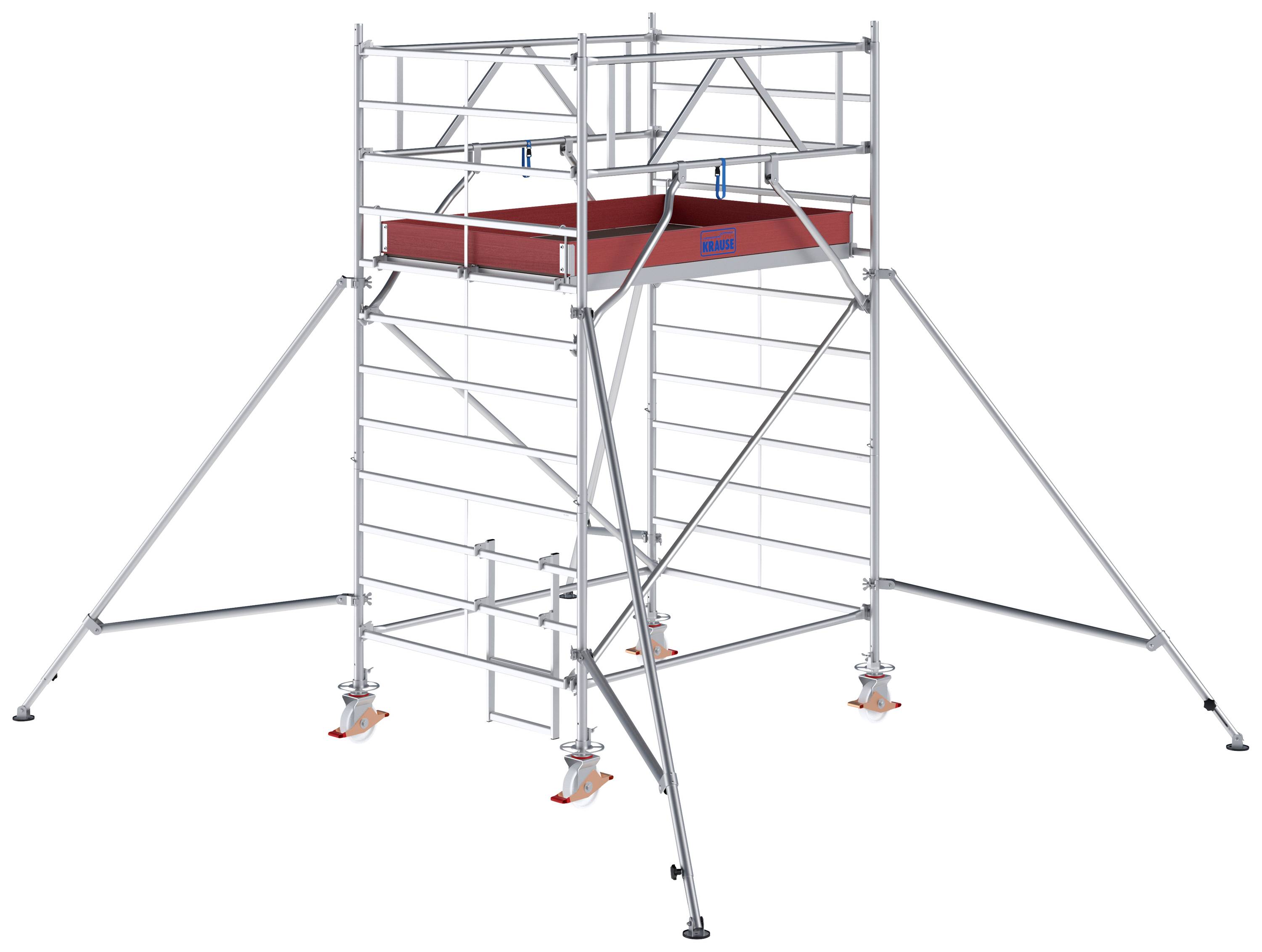 Krause 786012 FahrGerüst Aluminium Rollgerüst fahrbar Arbeitshöhe (max.): 4.30m Silber 151kg