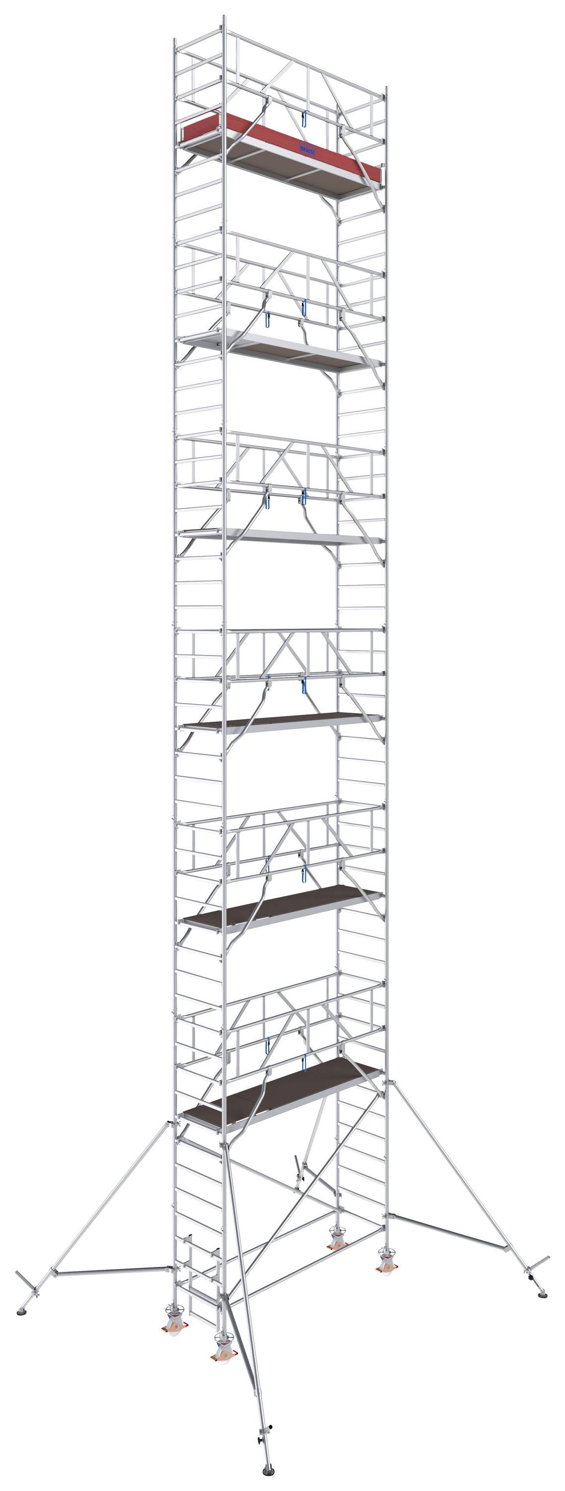 Krause 777119 FahrGerüst Aluminium Rollgerüst fahrbar Arbeitshöhe (max.): 14.30m Silber 368.5kg