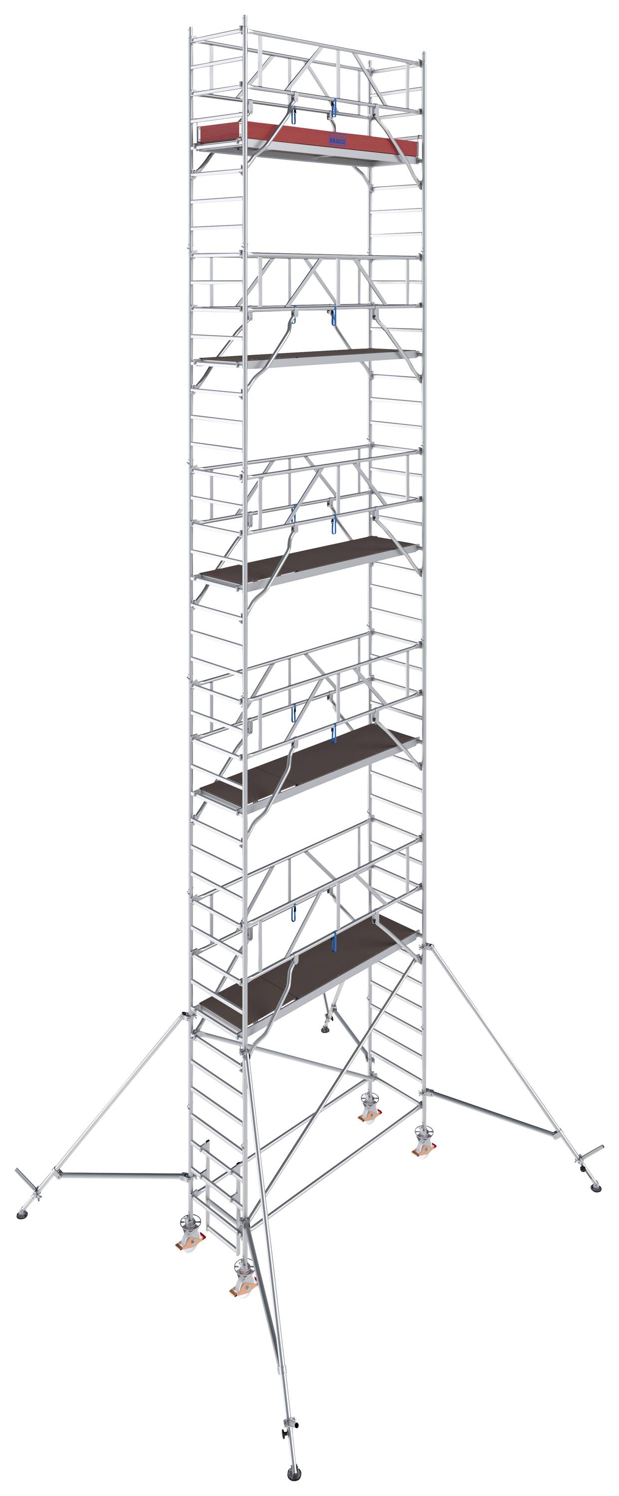 Krause 777096 FahrGerüst Aluminium Rollgerüst fahrbar Arbeitshöhe (max.): 12.30m Silber 322kg