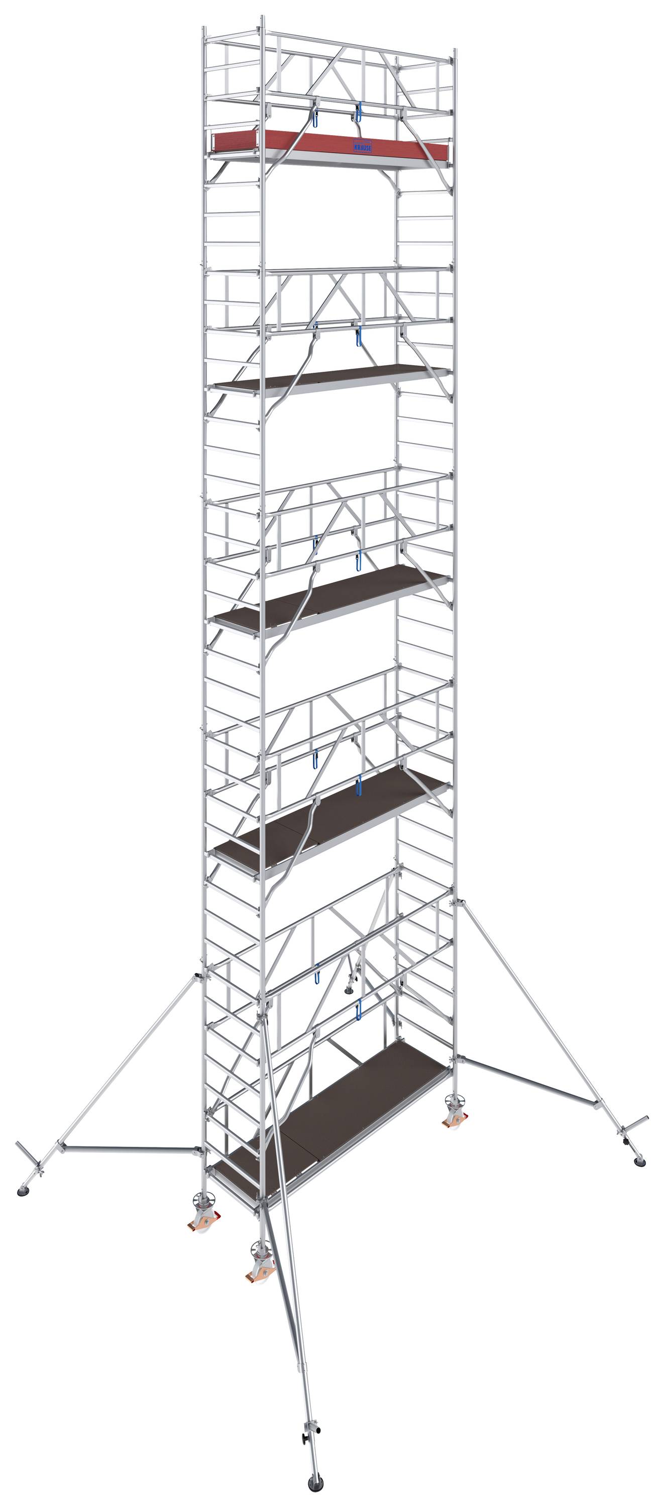 Krause 777089 FahrGerüst Aluminium Rollgerüst fahrbar Arbeitshöhe (max.): 11.30m Silber 309.5kg