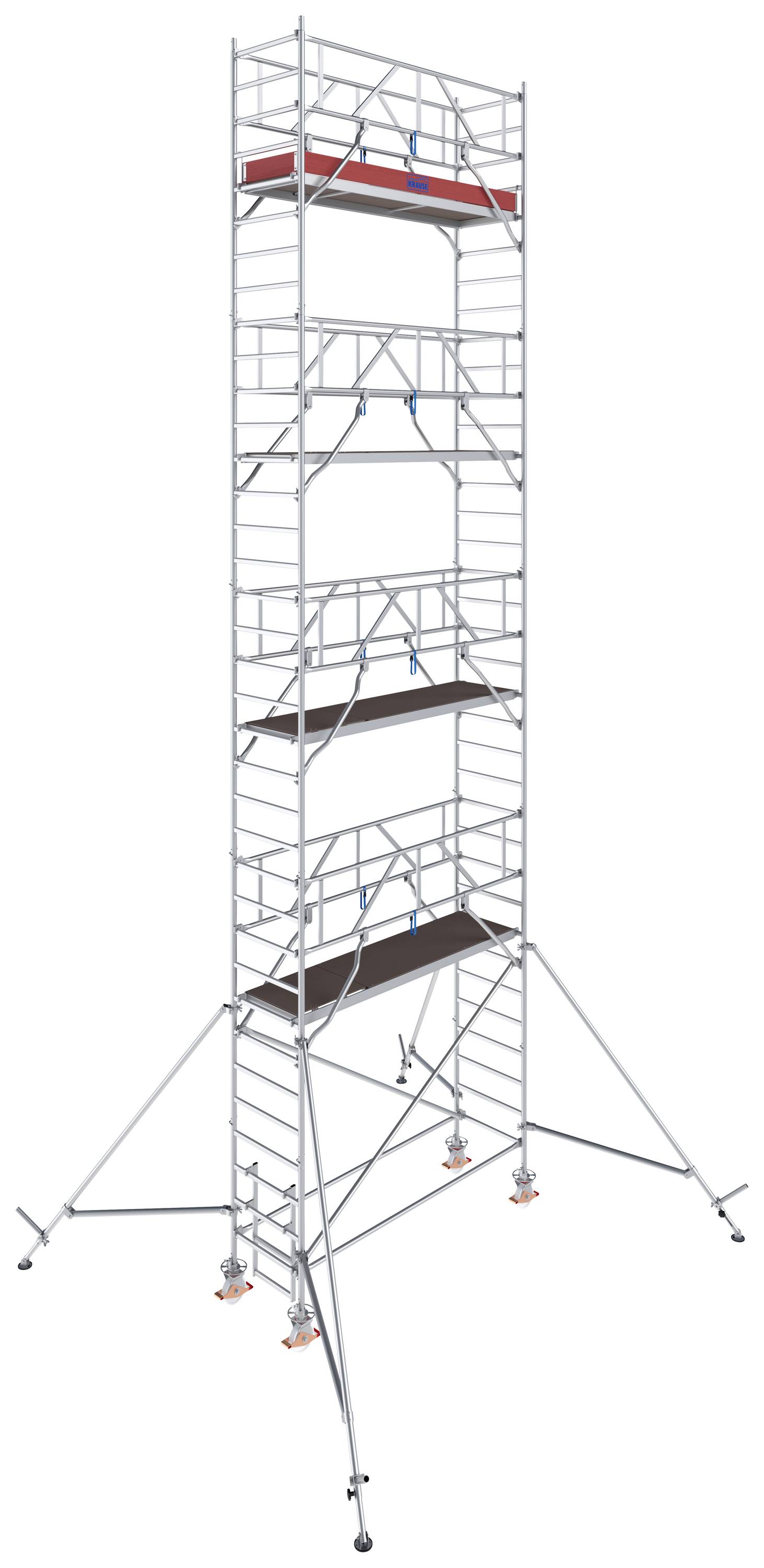 Krause 777072 FahrGerüst Aluminium Rollgerüst fahrbar Arbeitshöhe (max.): 10.30m Silber 275.5kg
