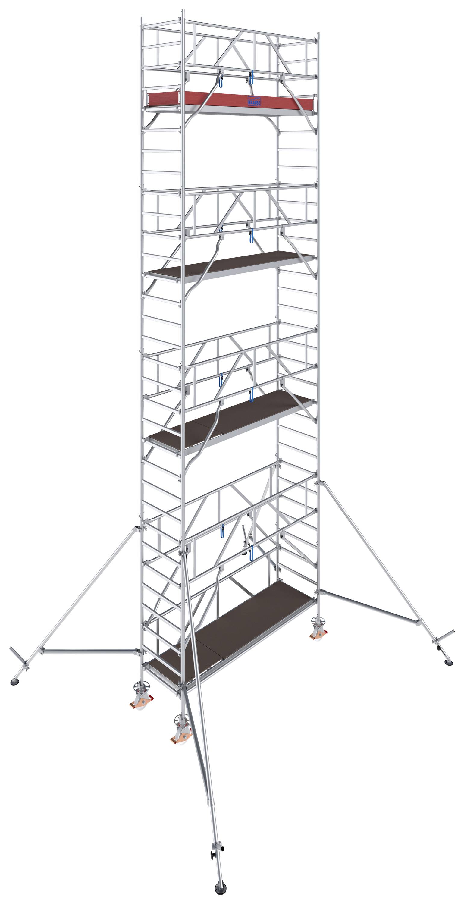 Krause 777065 FahrGerüst Aluminium Rollgerüst fahrbar Arbeitshöhe (max.): 9.30m Silber 259kg