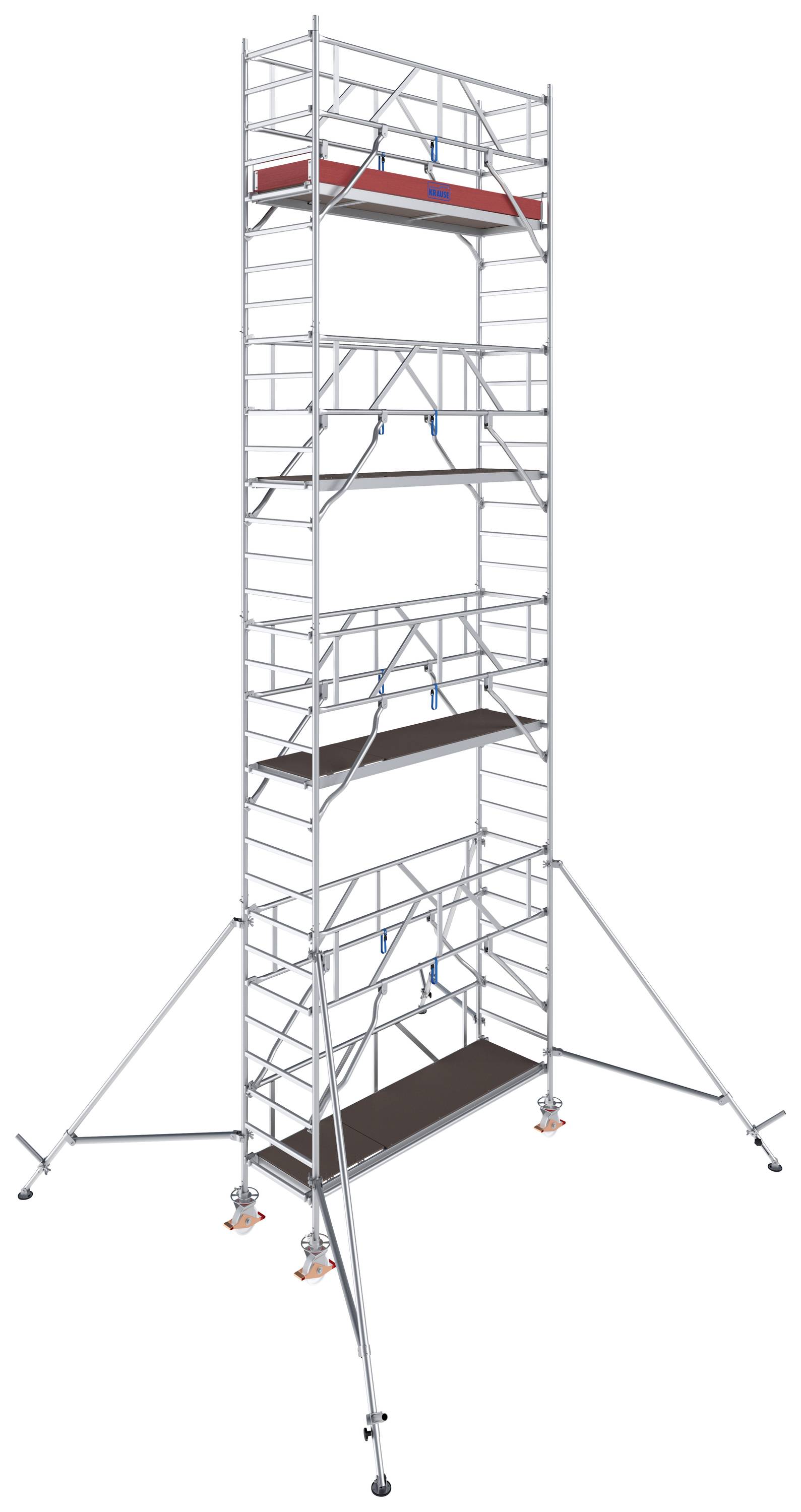Krause 777065 FahrGerüst Aluminium Rollgerüst fahrbar Arbeitshöhe (max.): 9.30m Silber 259kg