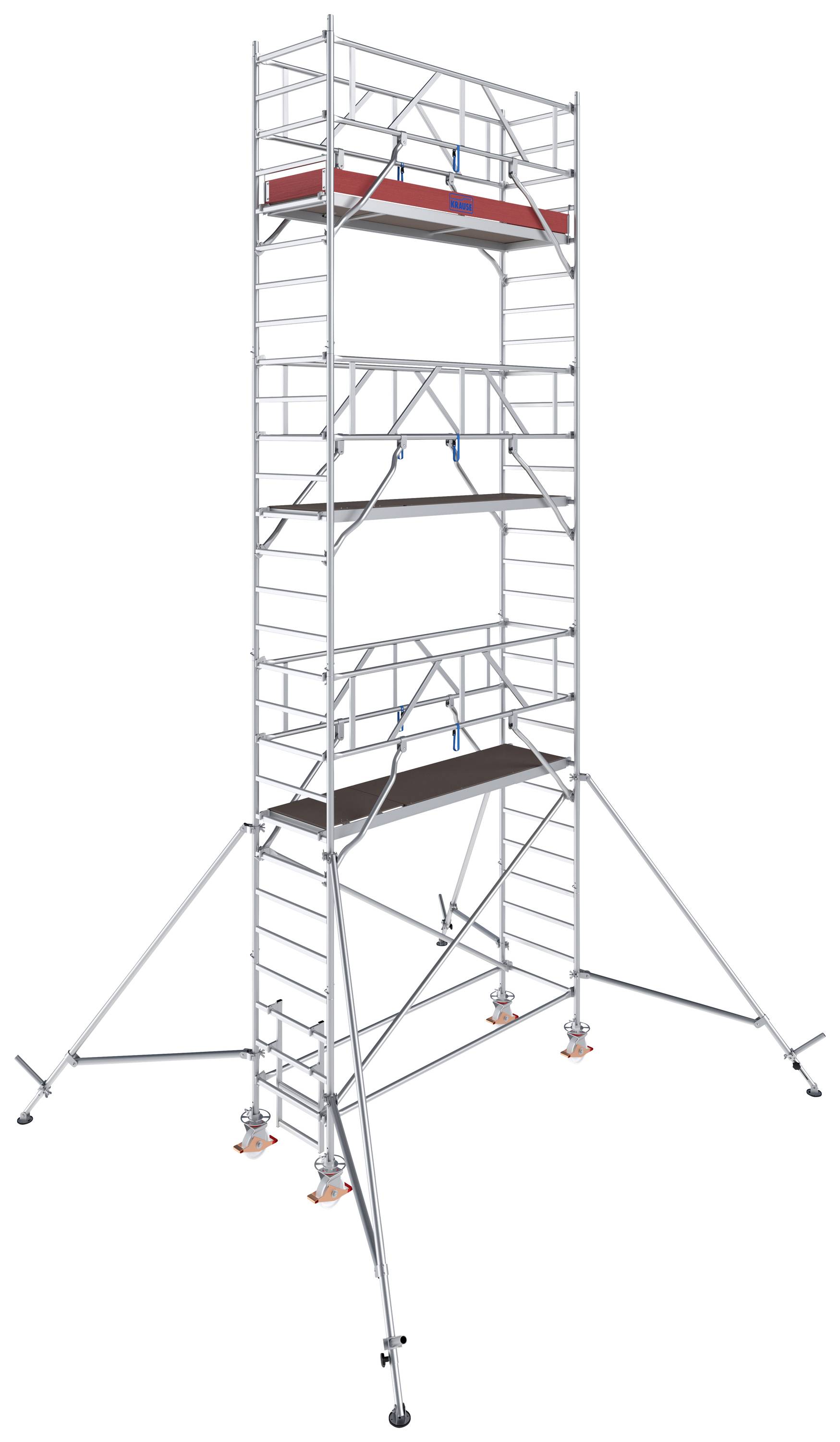 Krause 777058 FahrGerüst Aluminium Rollgerüst fahrbar Arbeitshöhe (max.): 8.30m Silber 225.5kg