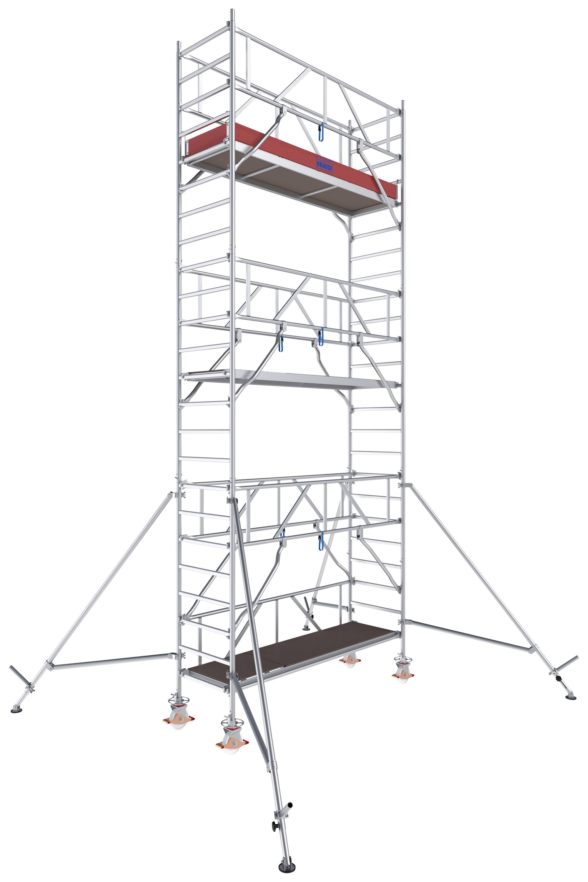 Krause 777041 FahrGerüst Aluminium Rollgerüst fahrbar Arbeitshöhe (max.): 7.30m Silber 212.5kg