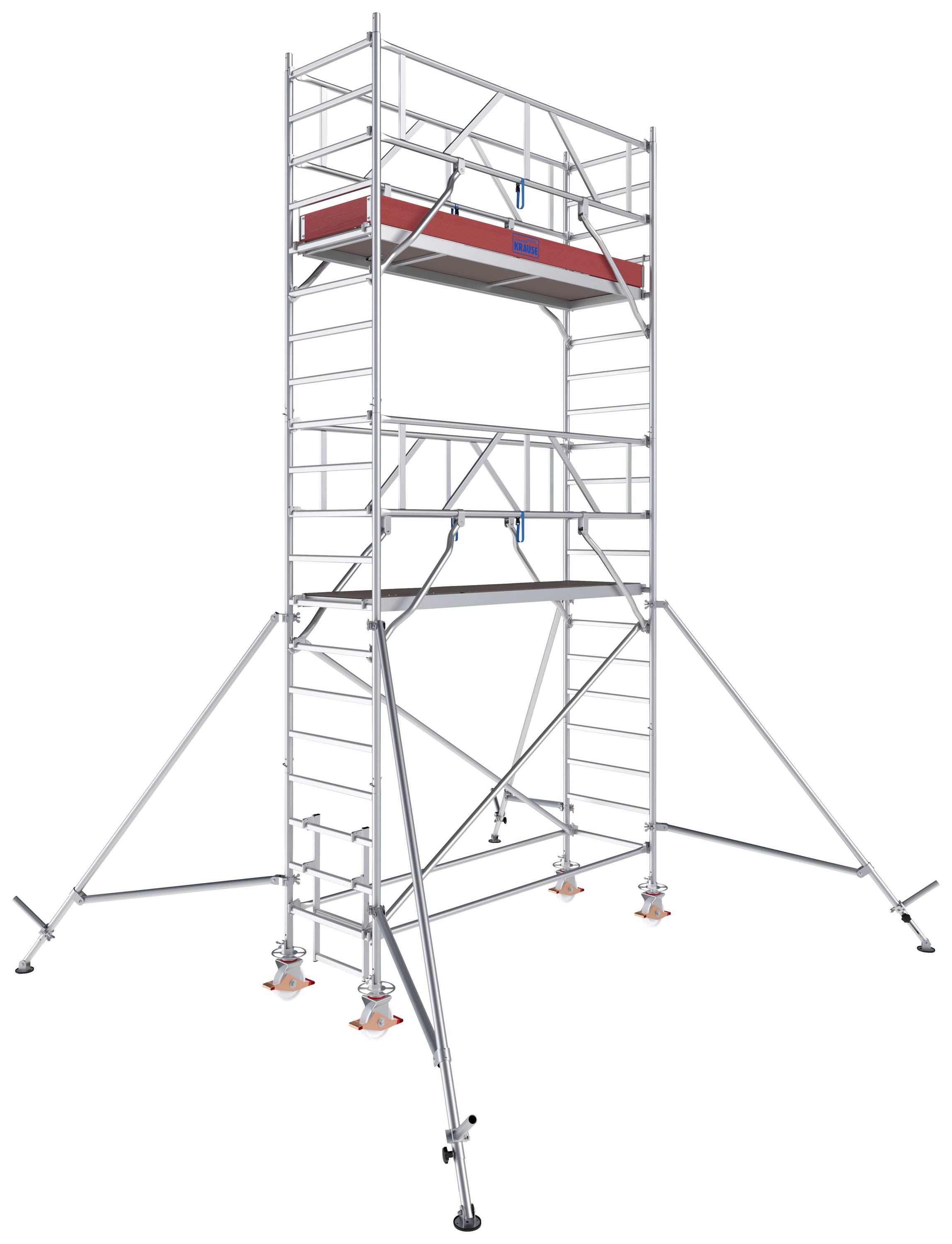 Krause 777034 FahrGerüst Aluminium Rollgerüst fahrbar Arbeitshöhe (max.): 6.30m Silber 179kg