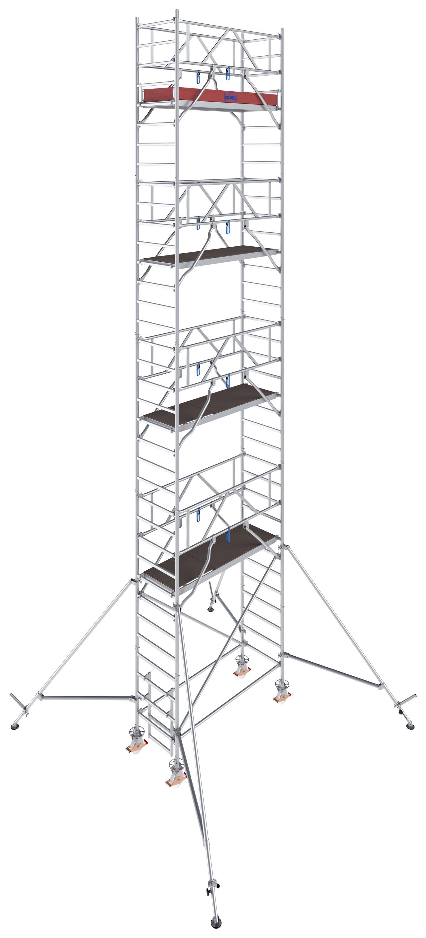 Krause 776075 FahrGerüst Aluminium Rollgerüst fahrbar Arbeitshöhe (max.): 10.30m Silber 250.5kg