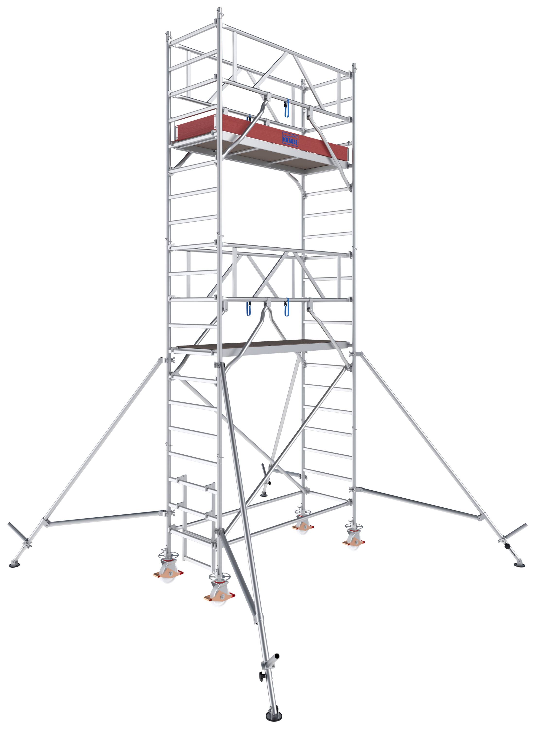 Krause 776037 FahrGerüst Aluminium Rollgerüst fahrbar Arbeitshöhe (max.): 6.30m Silber 163.5kg