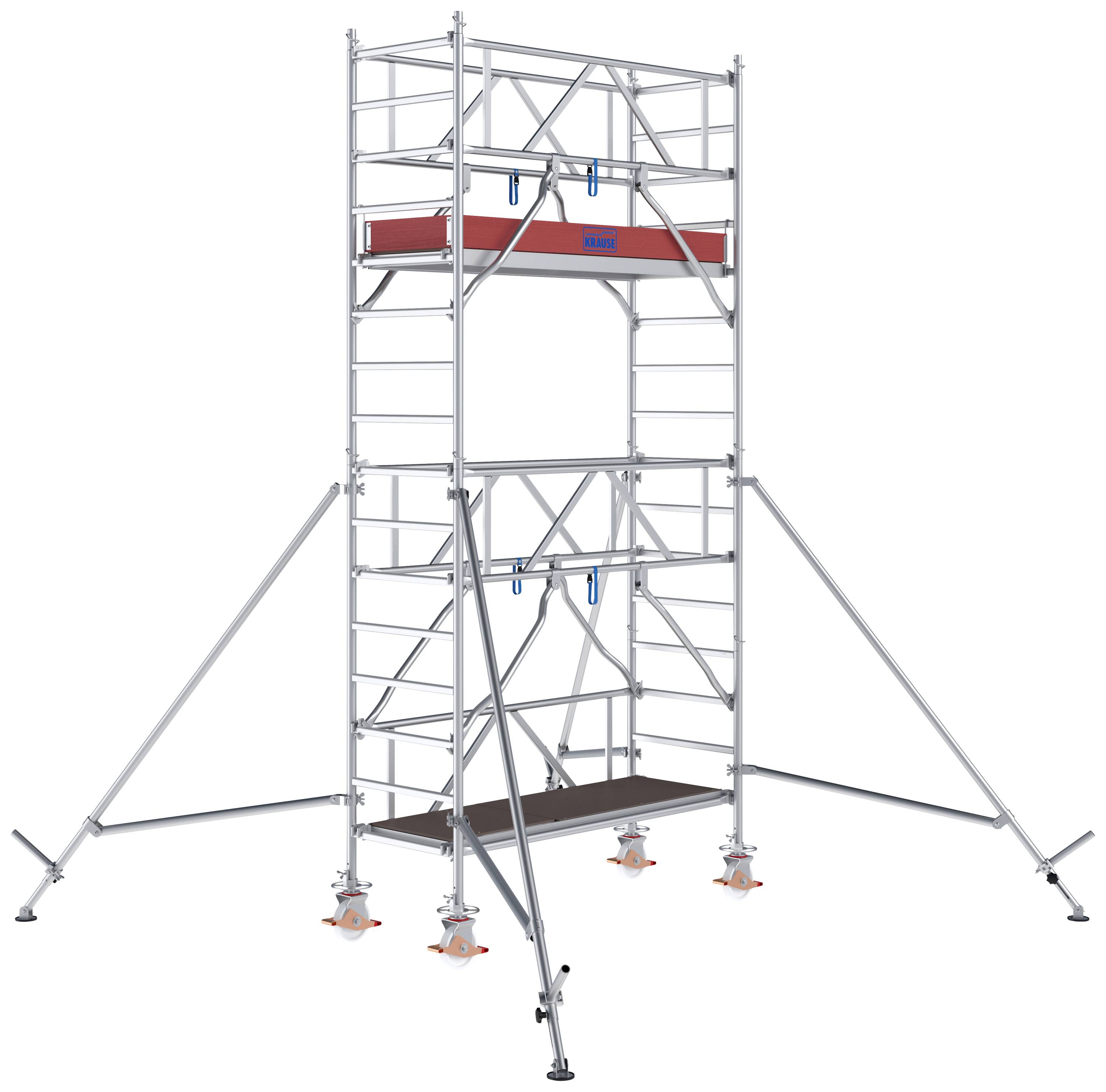 Krause 776020 FahrGerüst Aluminium Rollgerüst fahrbar Arbeitshöhe (max.): 5.30m Silber 153kg