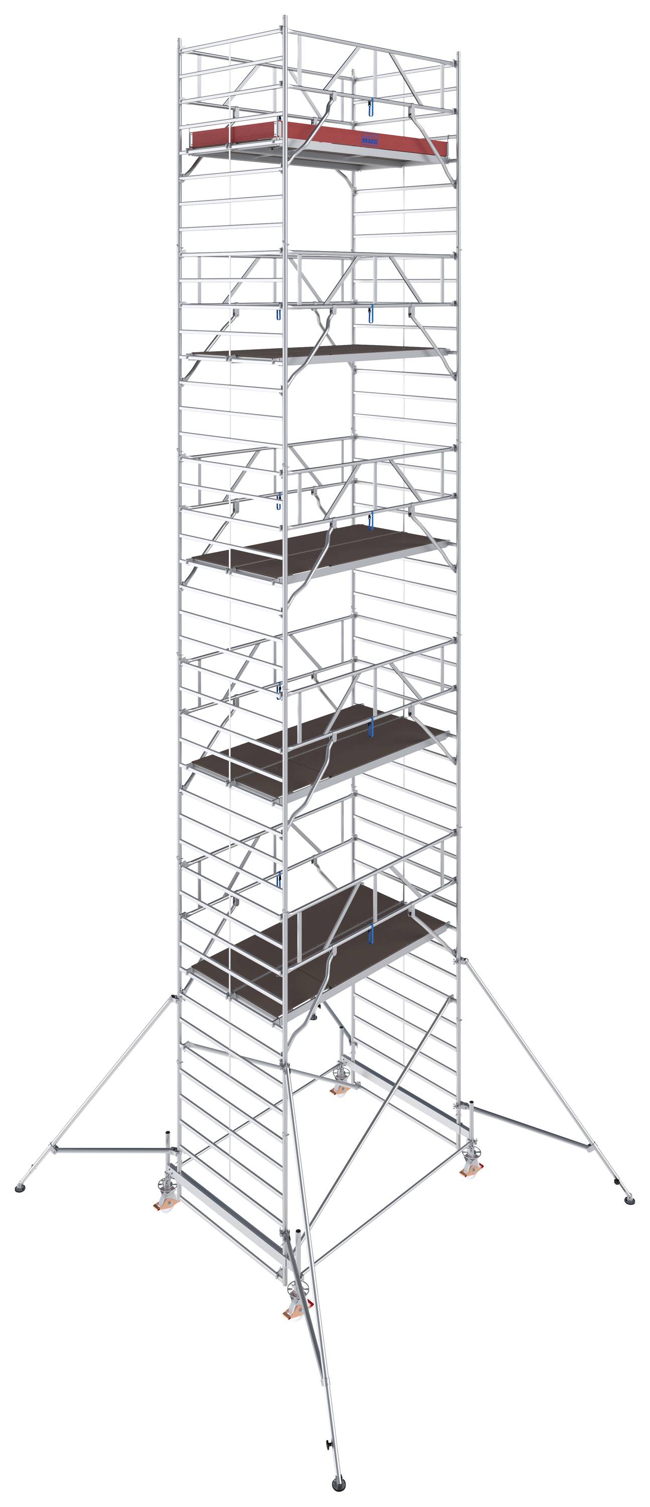 Krause 784094 FahrGerüst Aluminium Rollgerüst fahrbar Arbeitshöhe (max.): 12.50m Silber 484kg