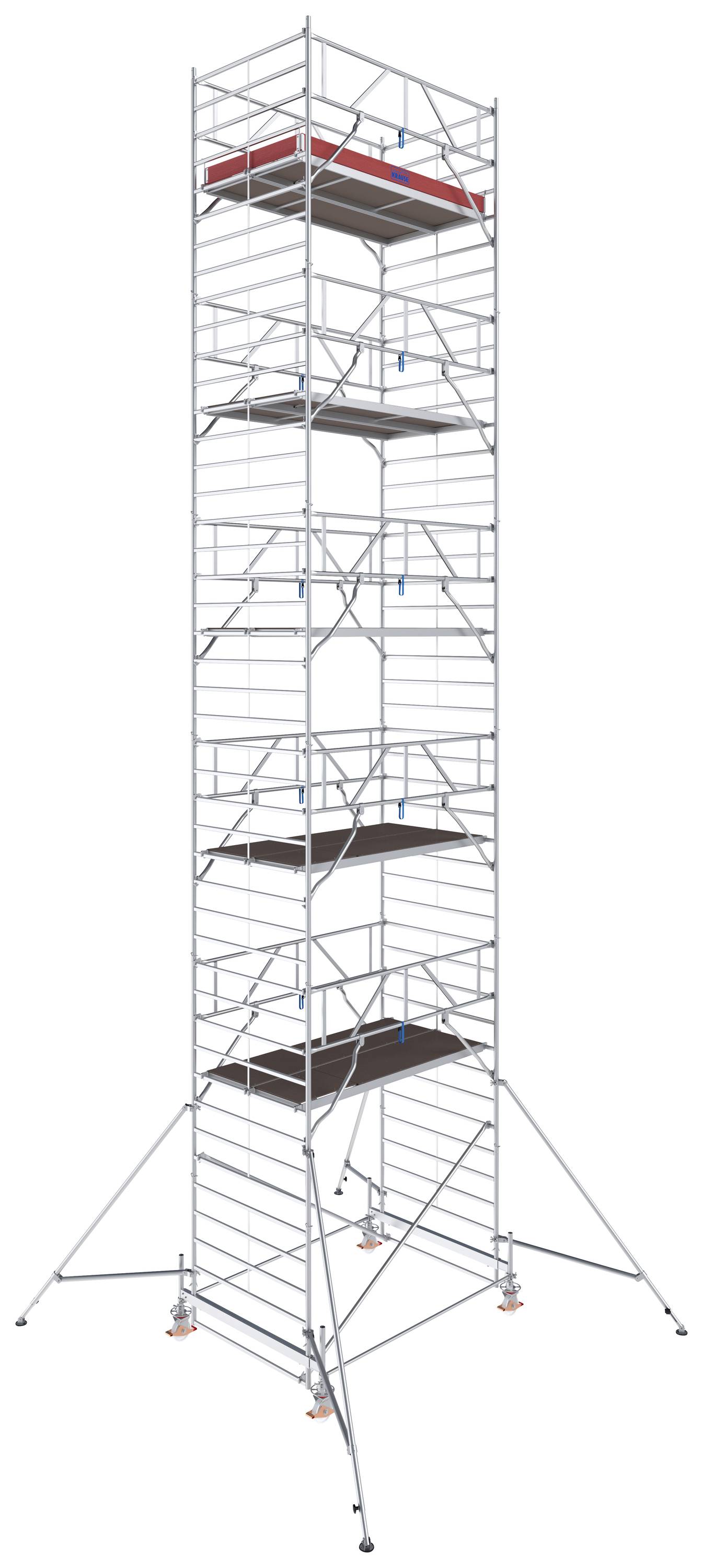 Krause 784094 FahrGerüst Aluminium Rollgerüst fahrbar Arbeitshöhe (max.): 12.50m Silber 484kg
