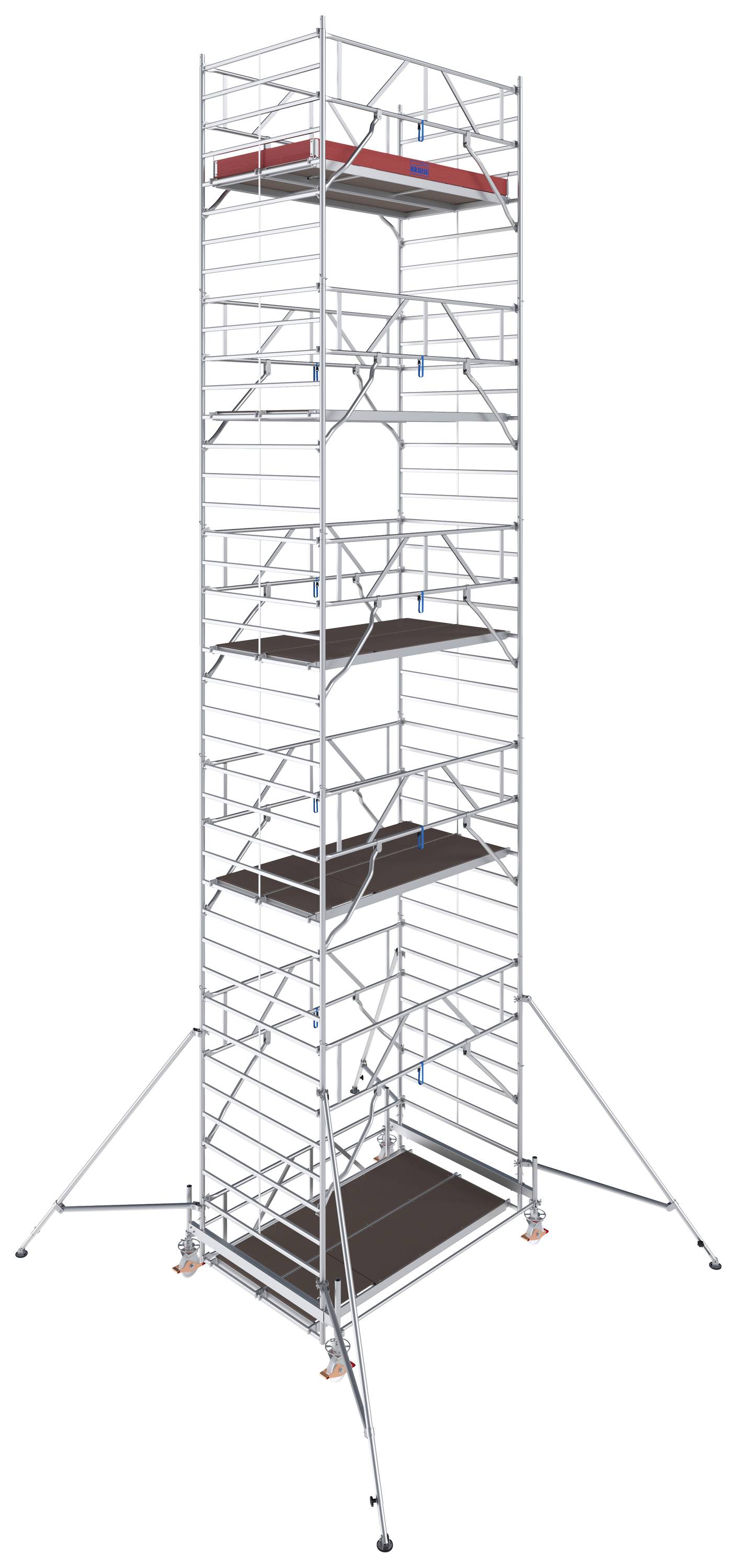 Krause 784087 FahrGerüst Aluminium Rollgerüst fahrbar Arbeitshöhe (max.): 11.50m Silber 471kg