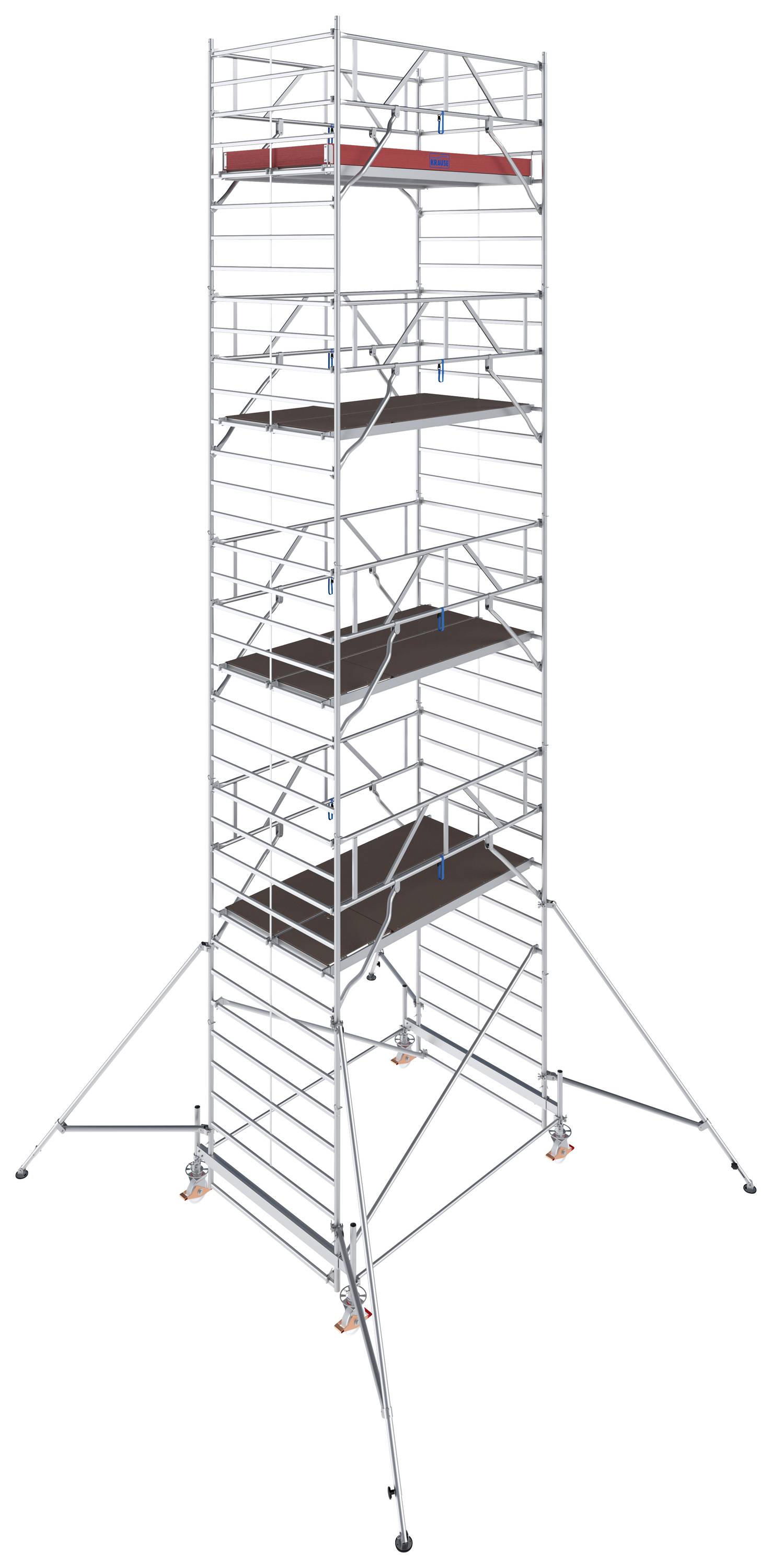 Krause 784070 FahrGerüst Aluminium Rollgerüst fahrbar Arbeitshöhe (max.): 10.50m Silber 412kg