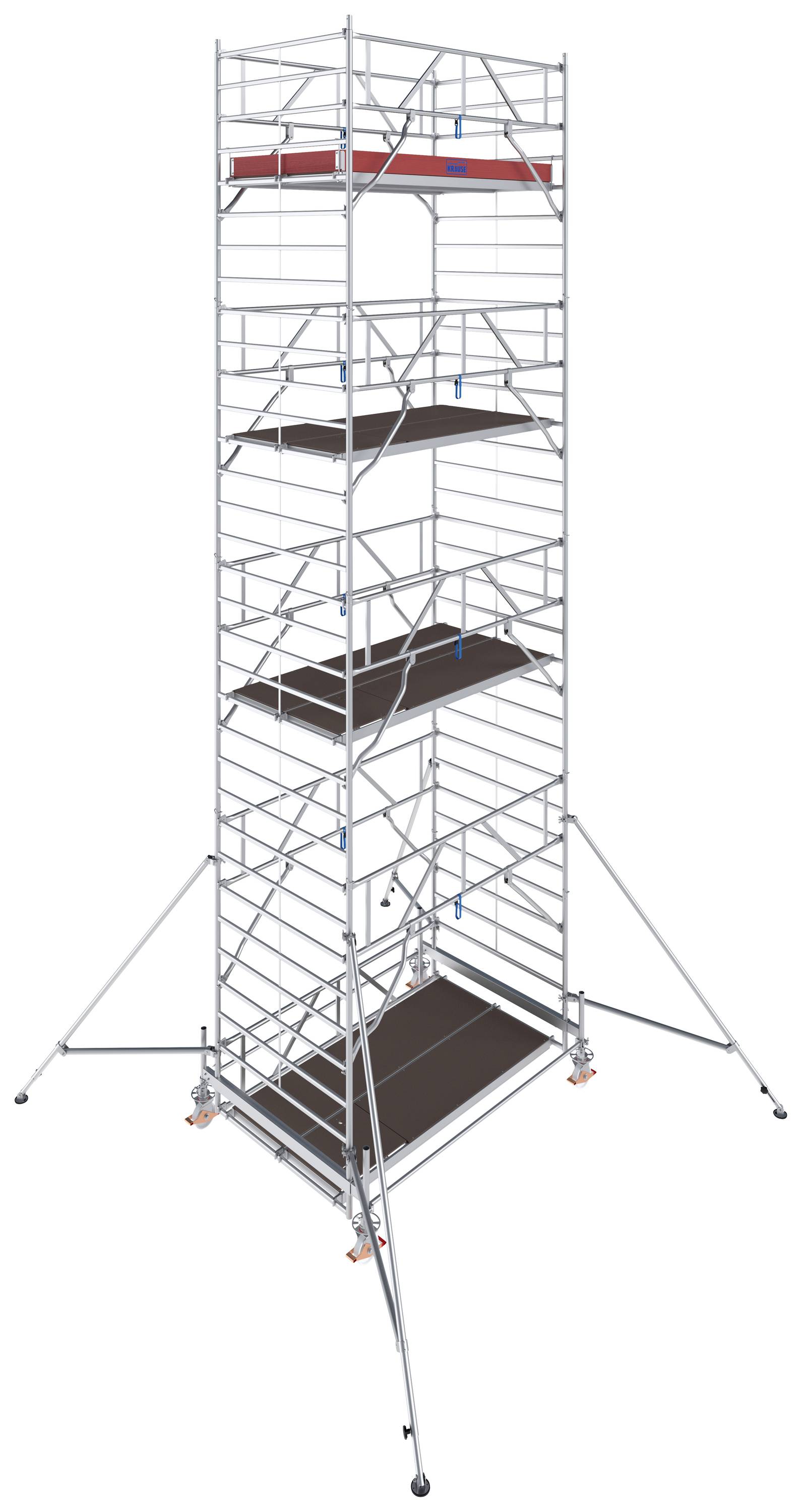 Krause 784063 FahrGerüst Aluminium Rollgerüst fahrbar Arbeitshöhe (max.): 9.50m Silber 399kg