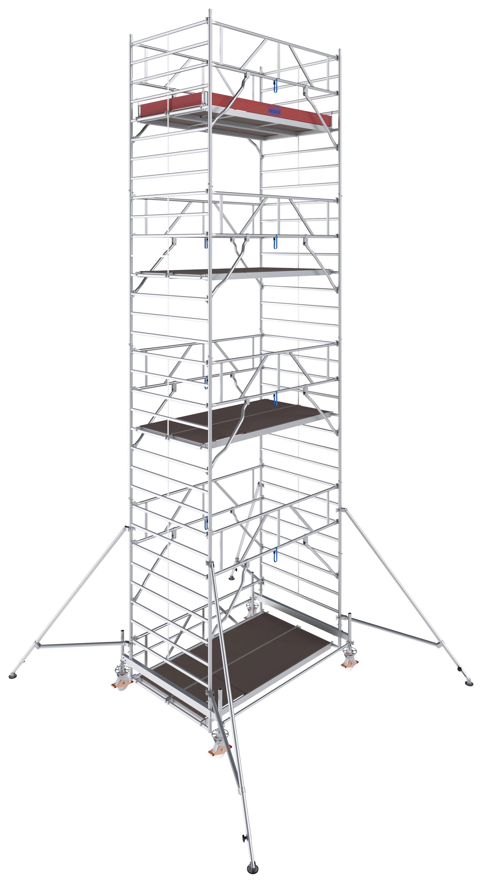 Krause 784063 FahrGerüst Aluminium Rollgerüst fahrbar Arbeitshöhe (max.): 9.50m Silber 399kg