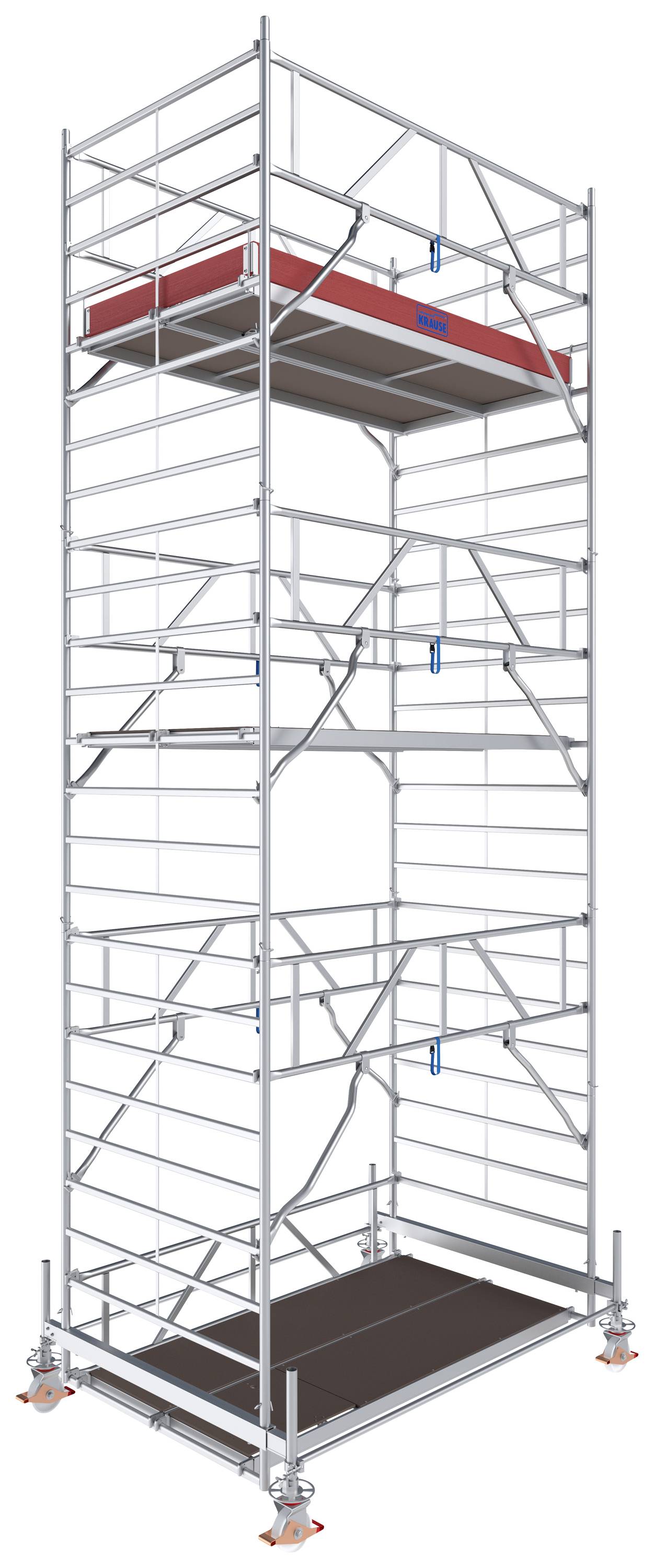 Krause 784049 FahrGerüst Aluminium Rollgerüst fahrbar Arbeitshöhe (max.): 7.50m Silber 301.5kg