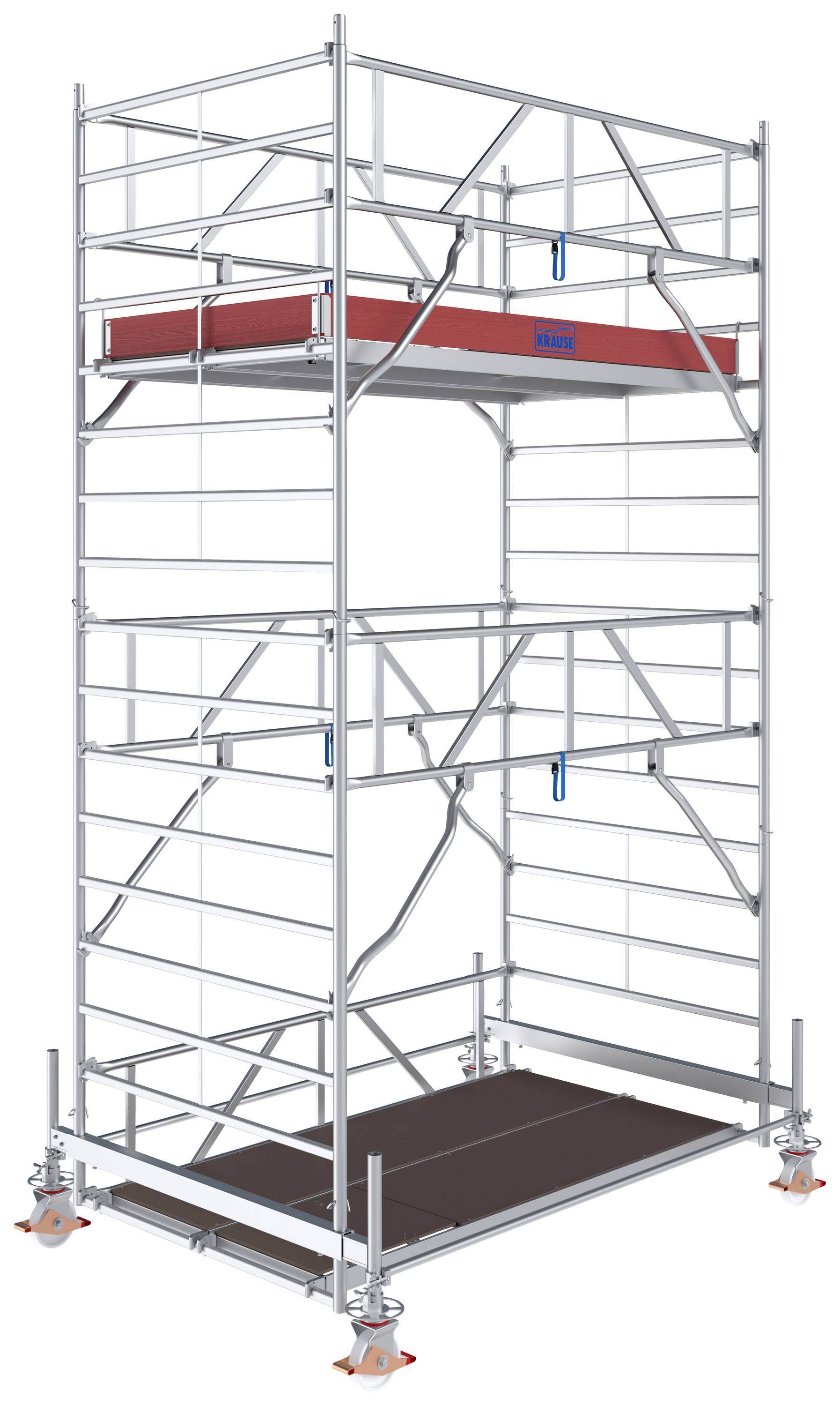 Krause 784025 FahrGerüst Aluminium Rollgerüst fahrbar Arbeitshöhe (max.): 5.50m Silber 229kg