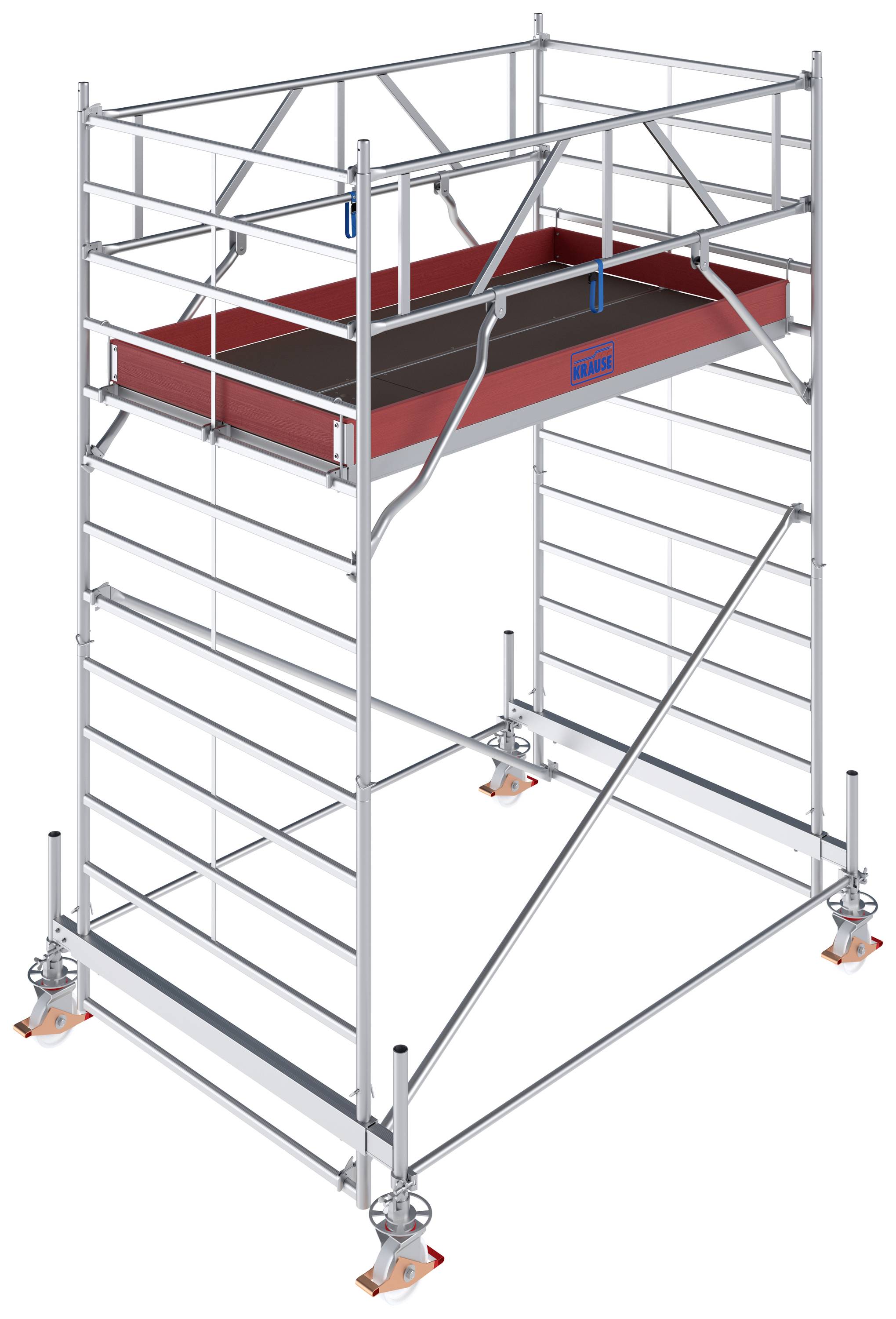 Krause 784018 FahrGerüst Aluminium Rollgerüst fahrbar Arbeitshöhe (max.): 4.50m Silber 170kg