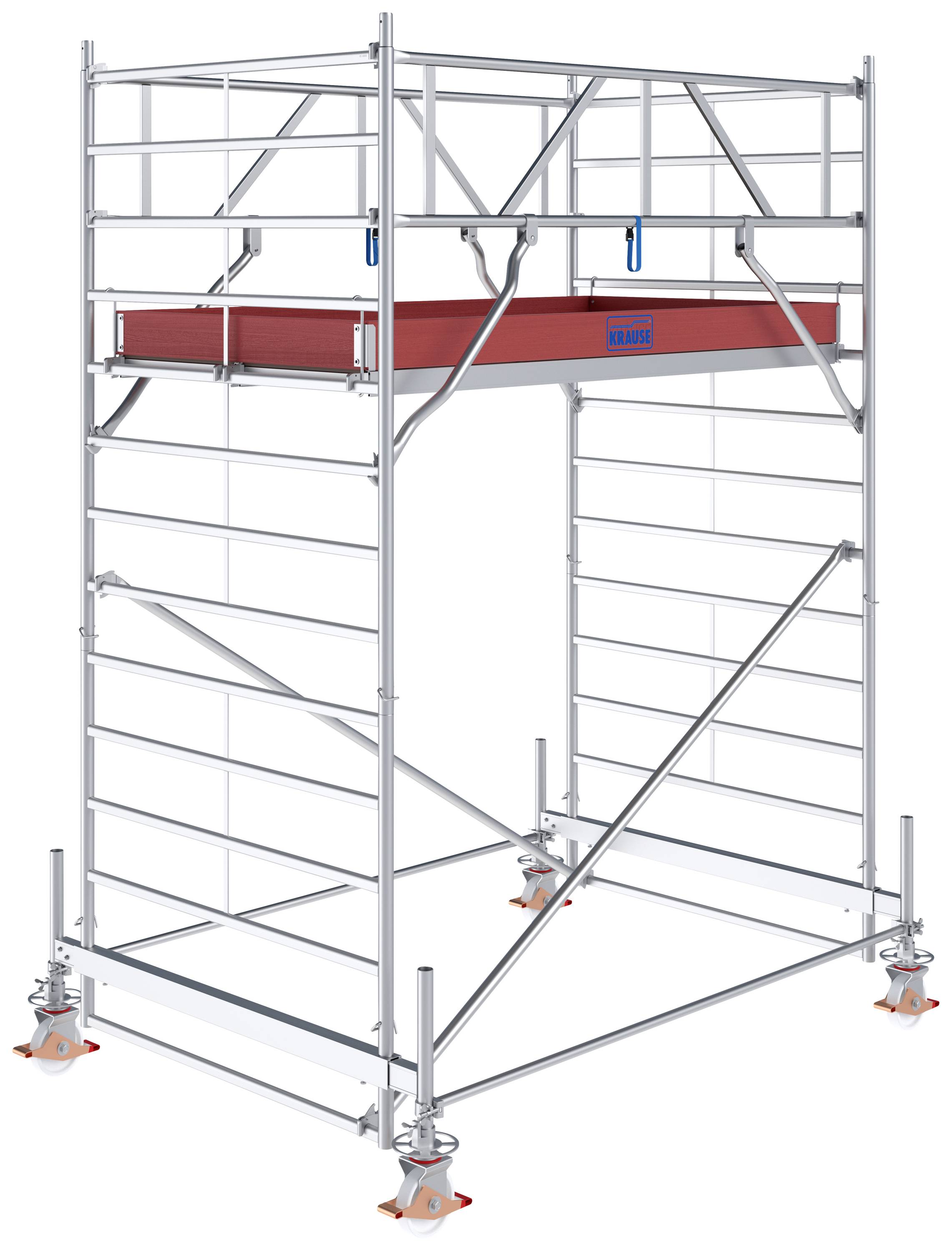 Krause 784018 FahrGerüst Aluminium Rollgerüst fahrbar Arbeitshöhe (max.): 4.50m Silber 170kg