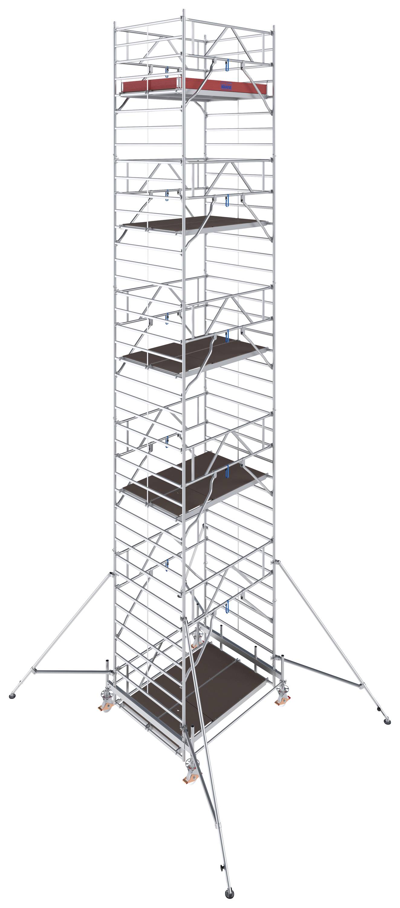 Krause 783080 FahrGerüst Aluminium Rollgerüst fahrbar Arbeitshöhe (max.): 11.50m Silber 426kg