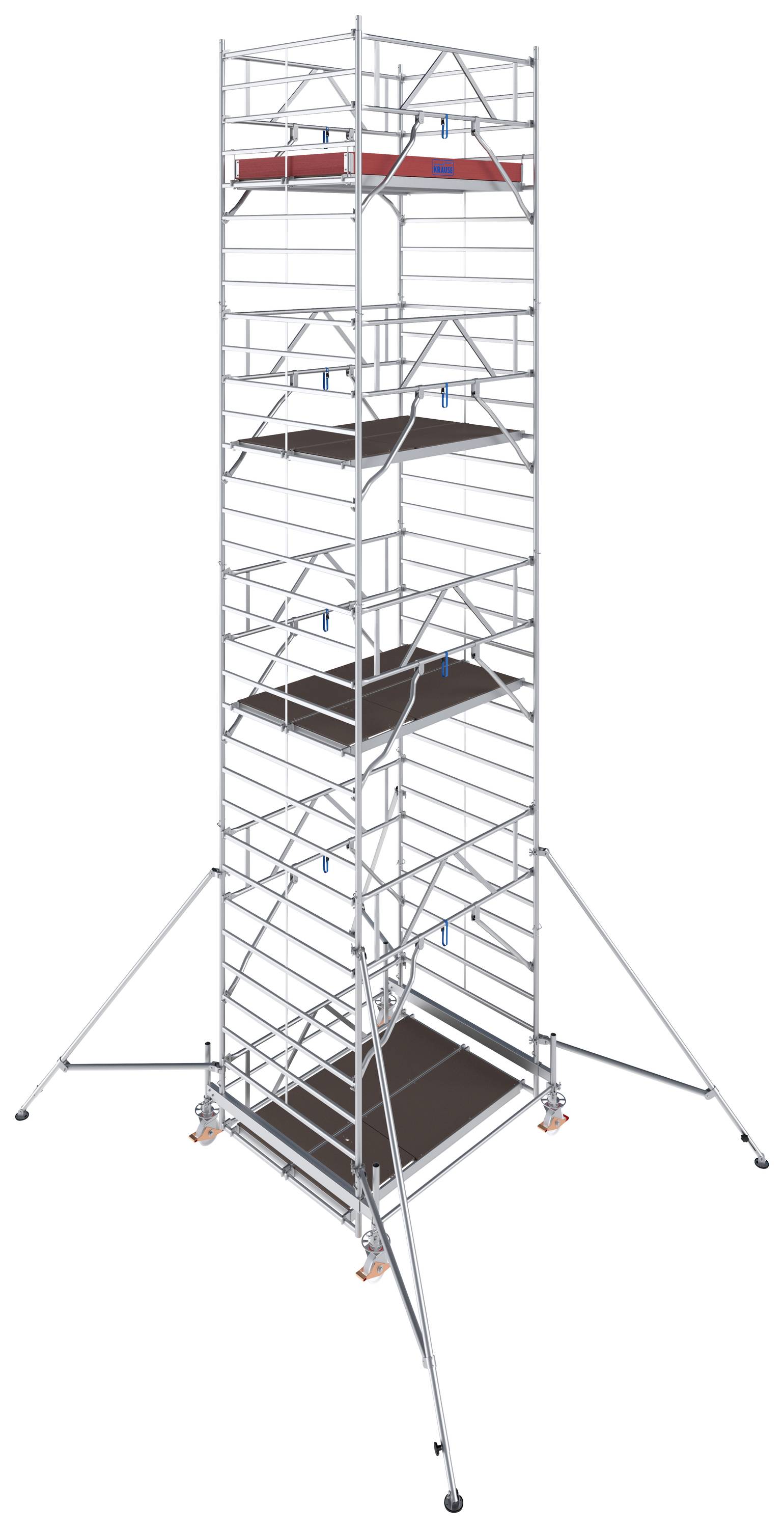 Krause 783066 FahrGerüst Aluminium Rollgerüst fahrbar Arbeitshöhe (max.): 9.50m Silber 362kg