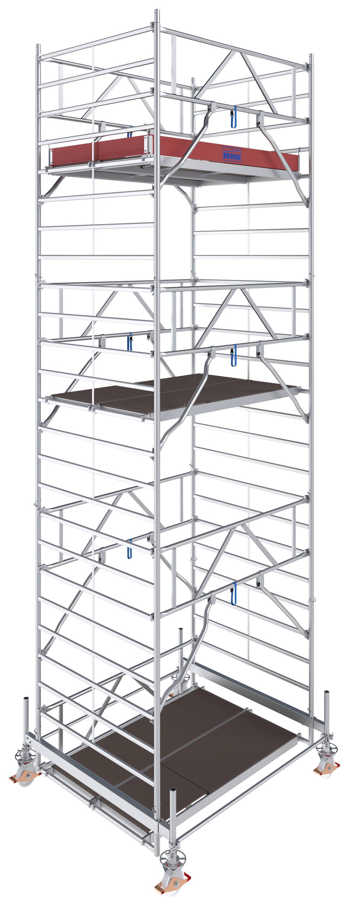 Krause 783042 FahrGerüst Aluminium Rollgerüst fahrbar Arbeitshöhe (max.): 7.50m Silber 272.5kg