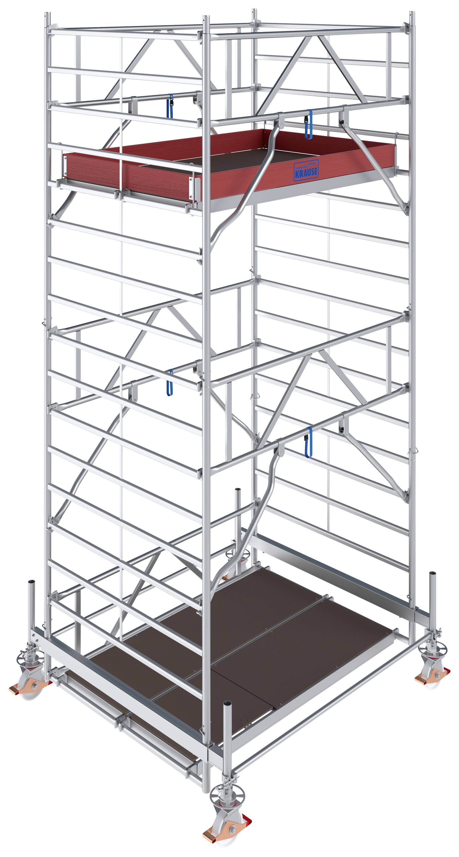 Krause 783028 FahrGerüst Aluminium Rollgerüst fahrbar Arbeitshöhe (max.): 5.50m Silber 208kg