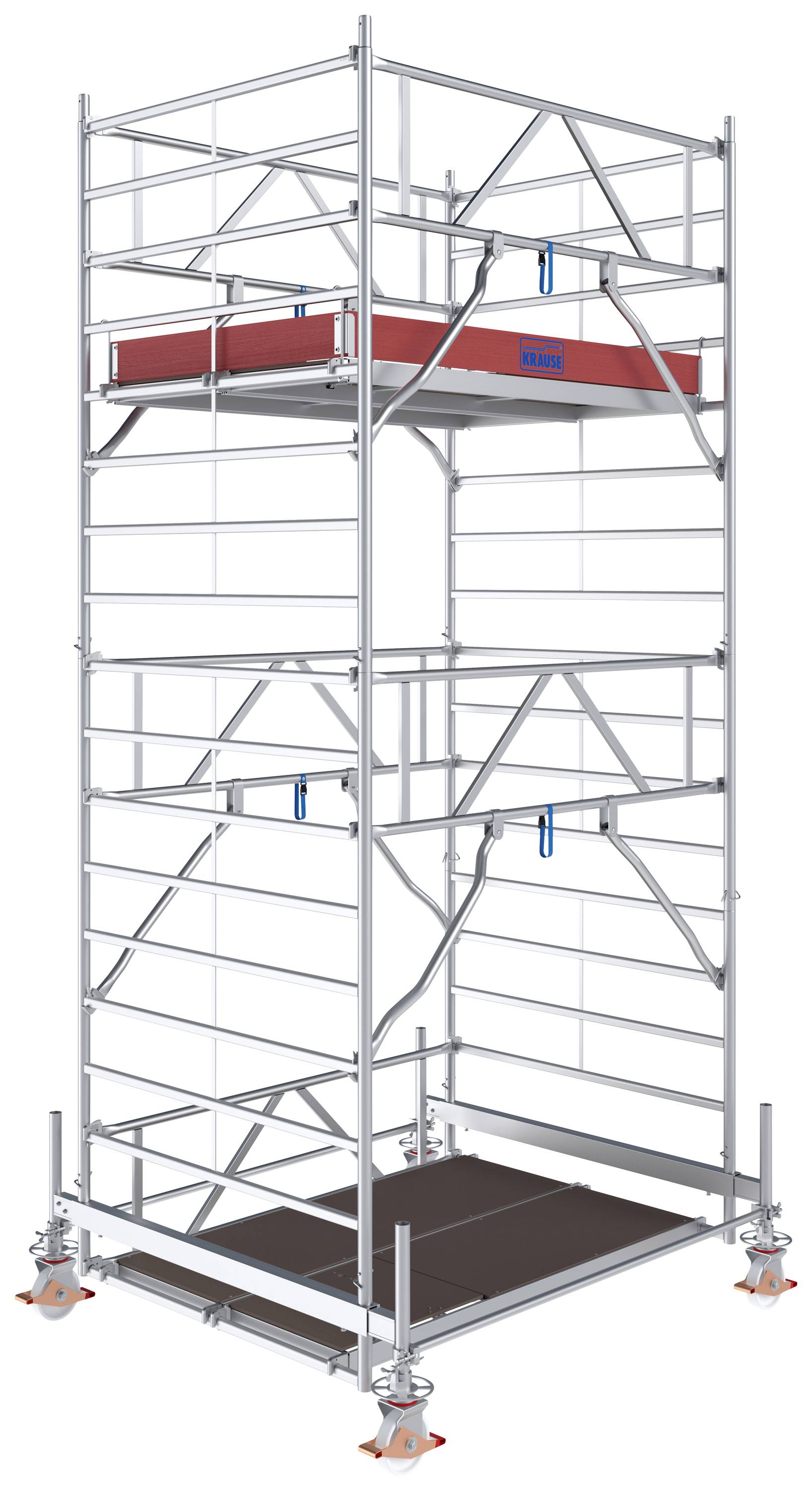 Krause 783028 FahrGerüst Aluminium Rollgerüst fahrbar Arbeitshöhe (max.): 5.50m Silber 208kg