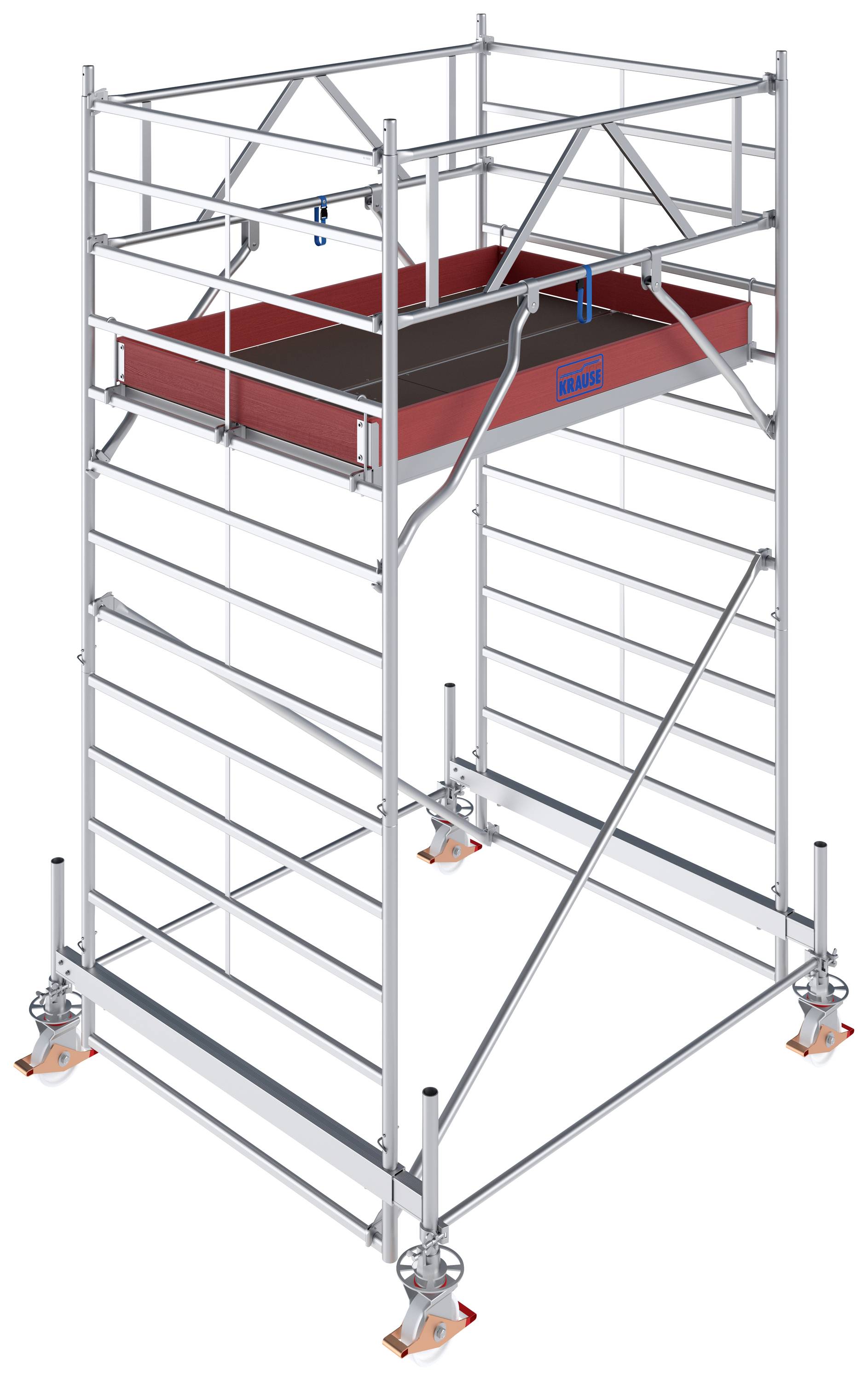 Krause 783011 FahrGerüst Aluminium Rollgerüst fahrbar Arbeitshöhe (max.): 4.50m Silber 155.5kg