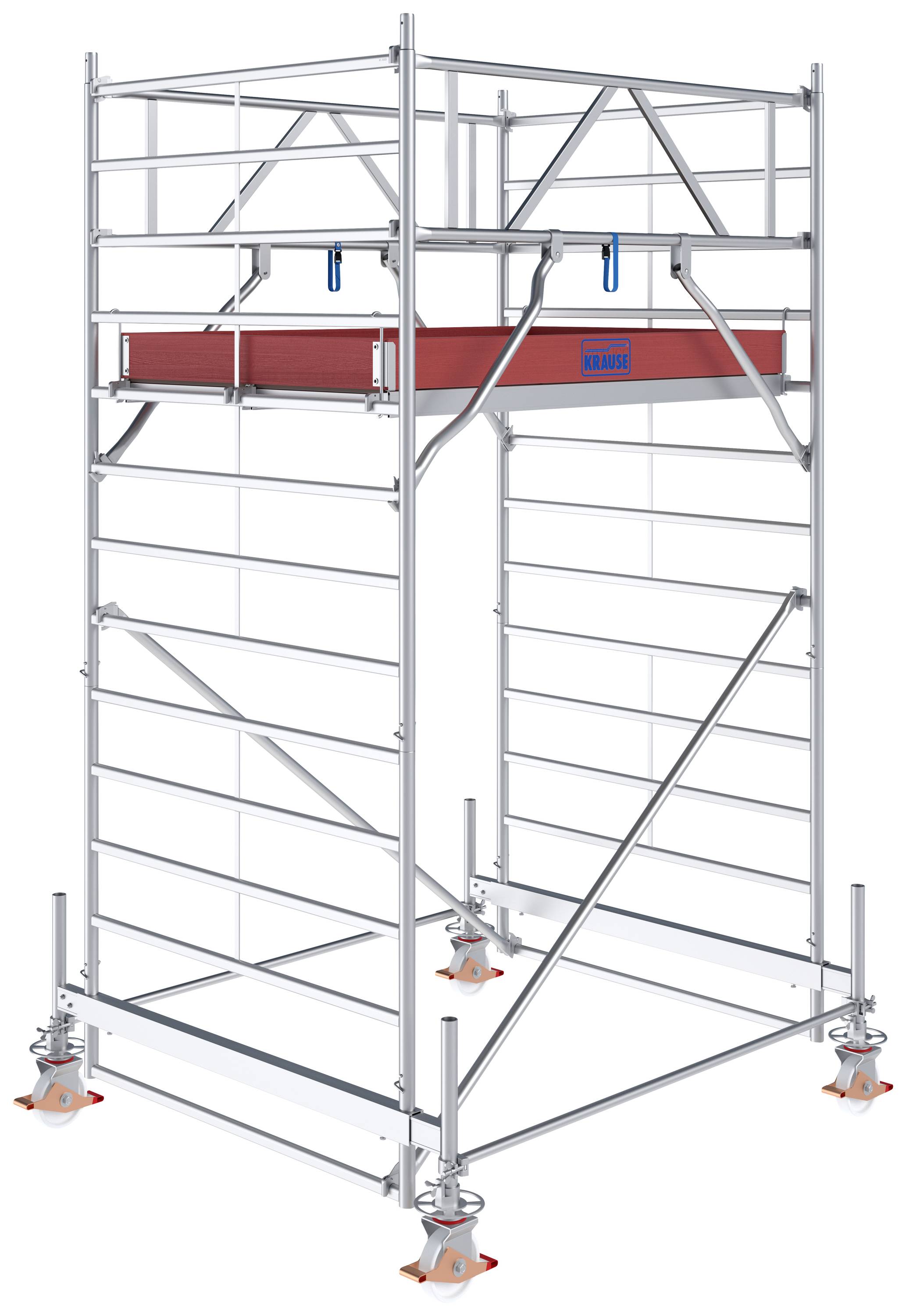 Krause 783011 FahrGerüst Aluminium Rollgerüst fahrbar Arbeitshöhe (max.): 4.50m Silber 155.5kg
