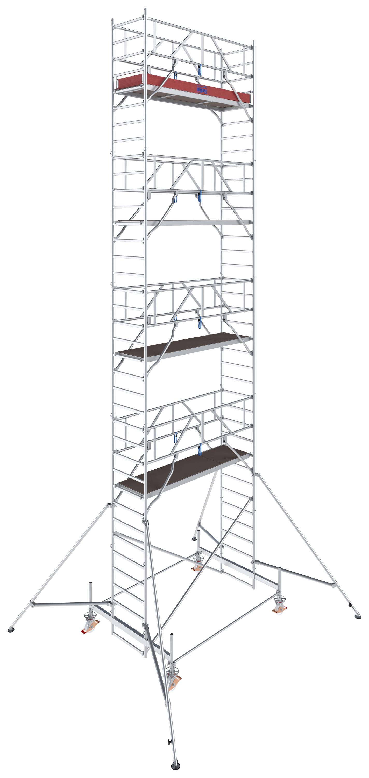 Krause 774071 FahrGerüst Aluminium Rollgerüst fahrbar Arbeitshöhe (max.): 10.50m Silber 297kg