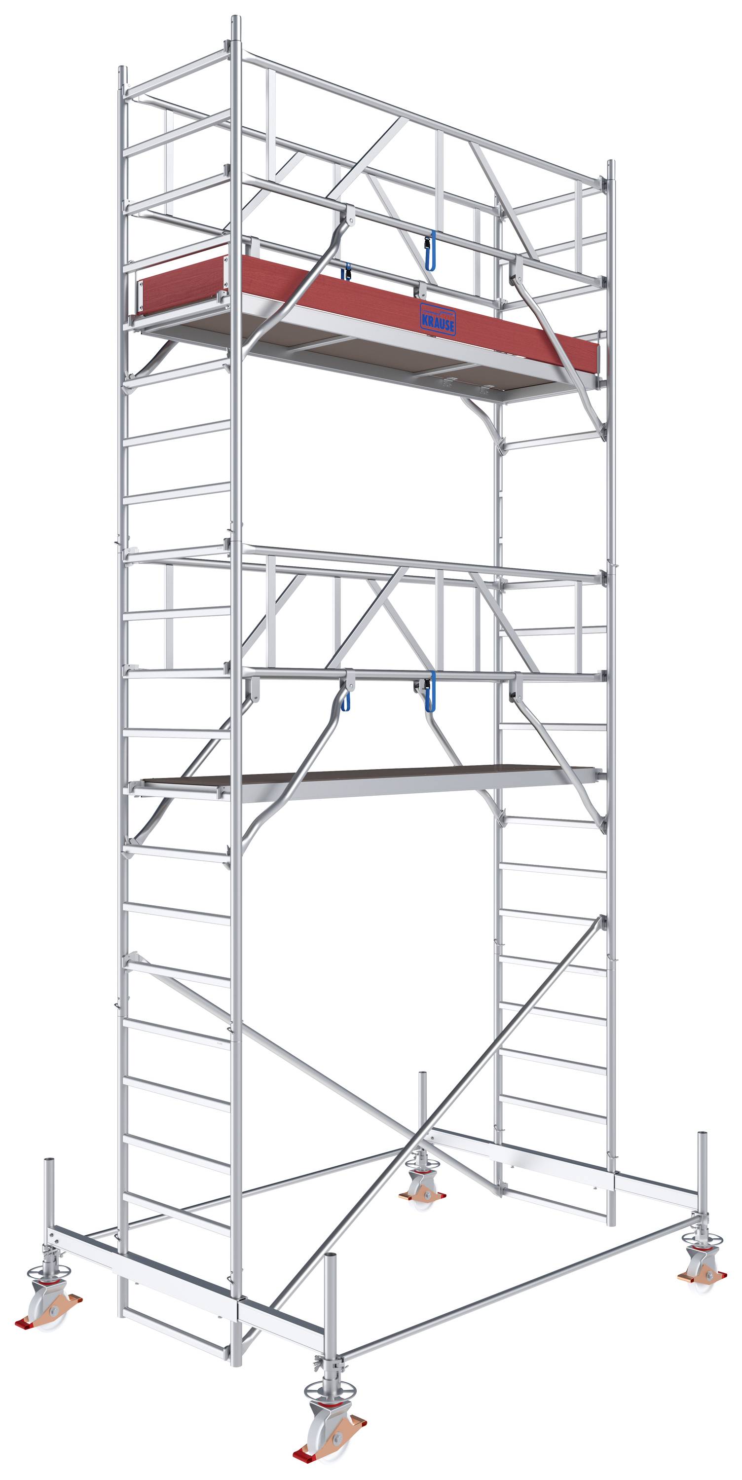 Krause 774033 FahrGerüst Aluminium Rollgerüst fahrbar Arbeitshöhe (max.): 6.50m Silber 178.5kg